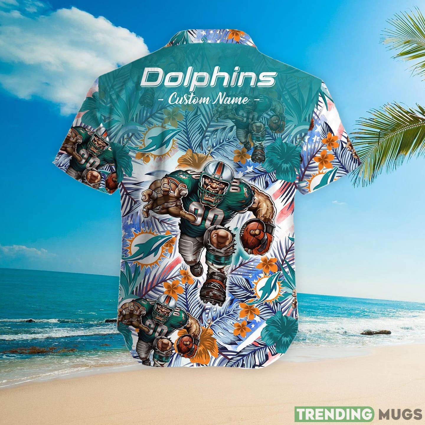 Miami Dolphins Tropical Floral Custom Name Aloha Hawaiian Shirt Hawaiian Shirt Miami Dolphins Tropical Floral Custom Name Aloha Hawaiian Shirt Hawaiian Shirt