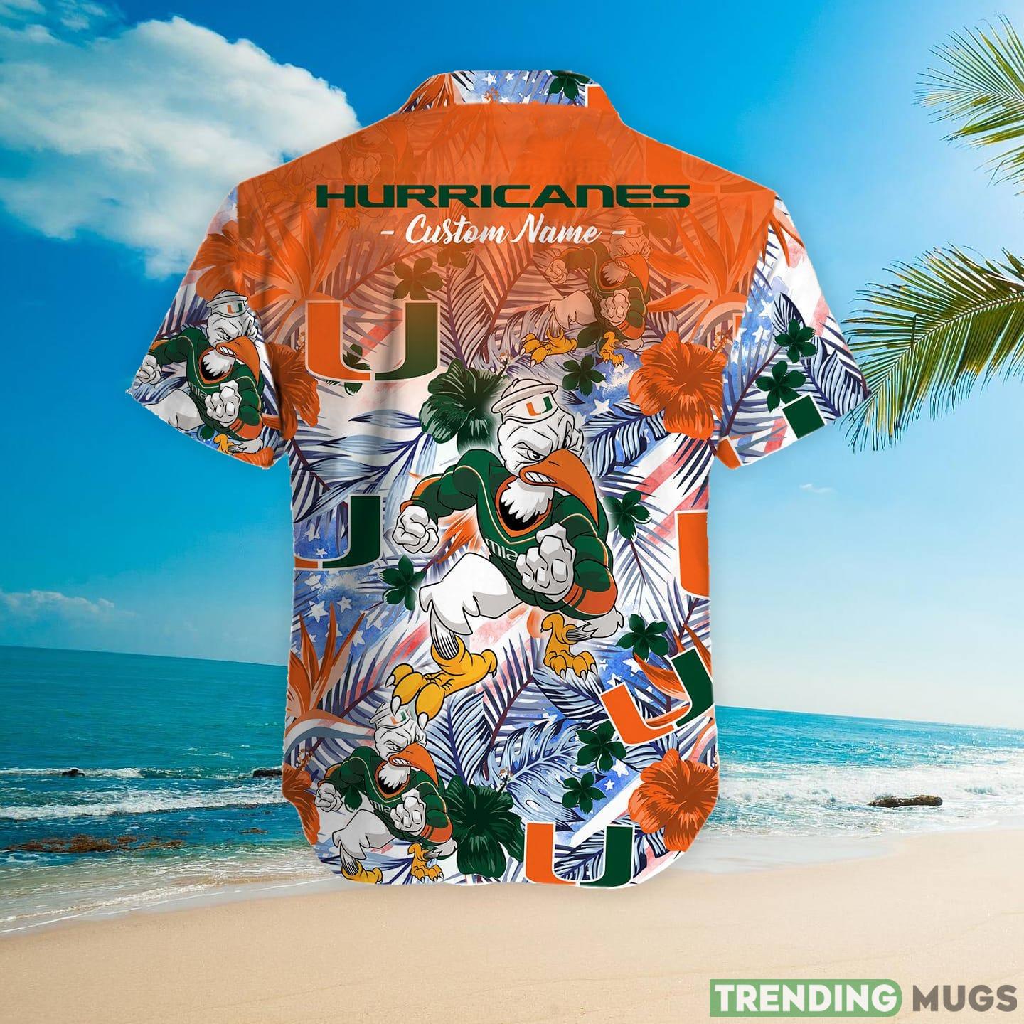 Miami Hurricanes Tropical Floral Custom Name Aloha Hawaiian Shirt Hawaiian Shirt Miami Hurricanes Tropical Floral Custom Name Aloha Hawaiian Shirt Hawaiian Shirt