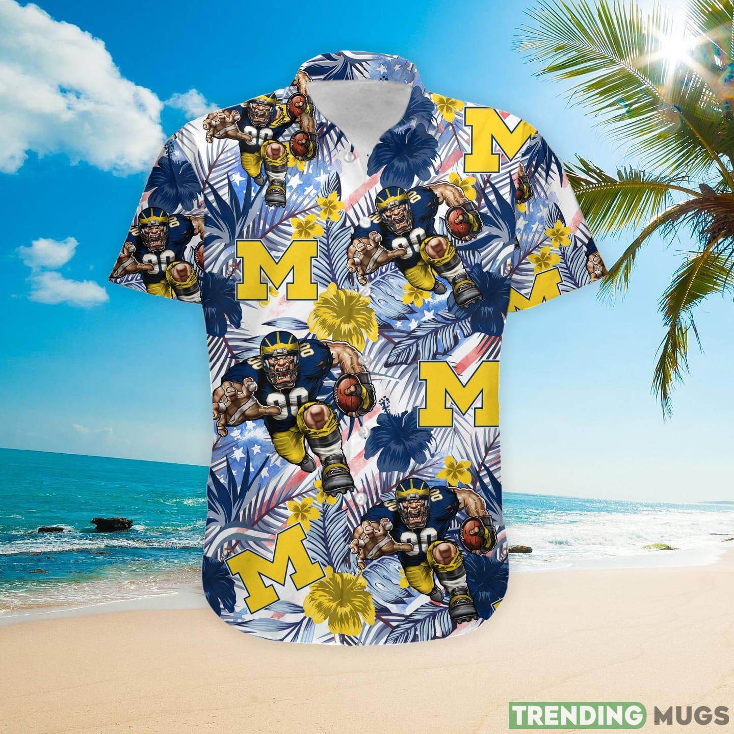 Michigan Wolverines Tropical Floral Custom Name Aloha Hawaiian Shirt Hawaiian Shirt Michigan Wolverines Tropical Floral Custom Name Aloha Hawaiian Shirt Hawaiian Shirt