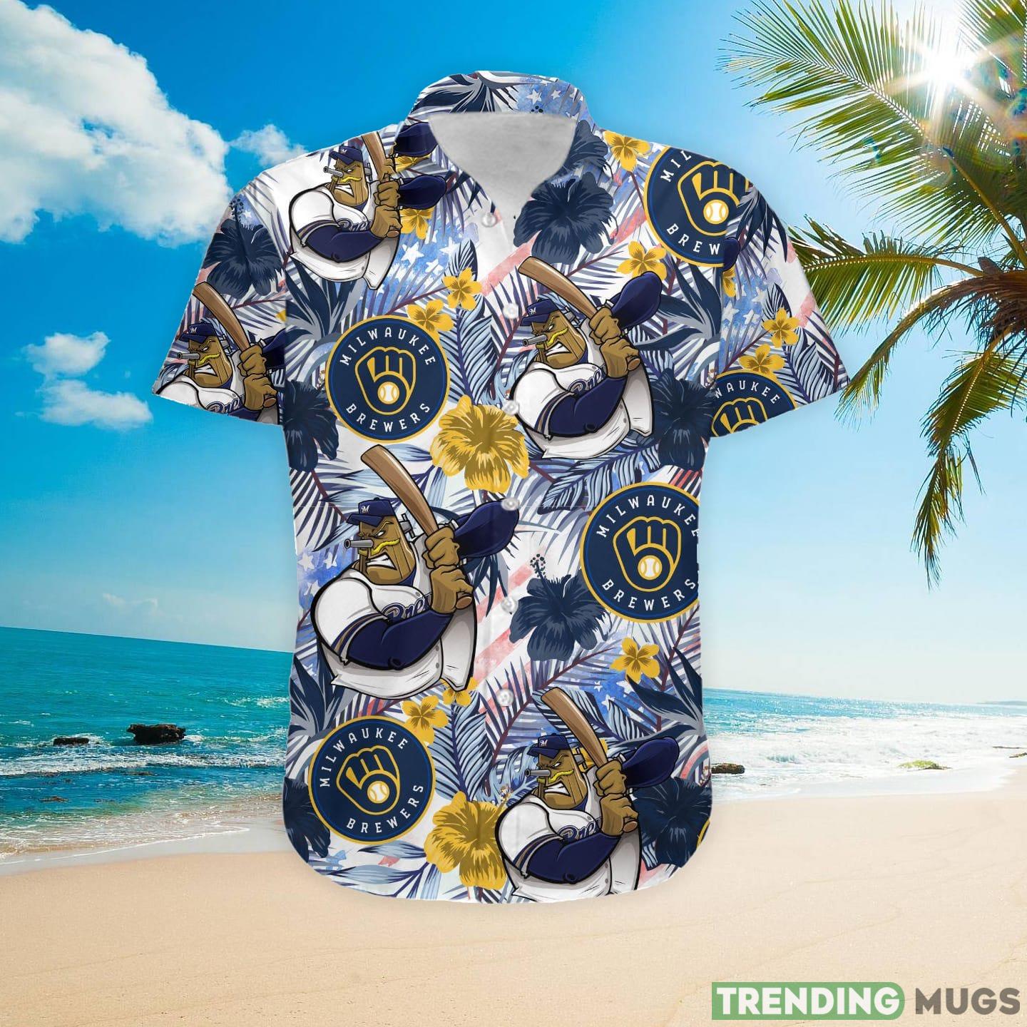 Milwaukee Brewers Tropical Floral Custom Name Aloha Hawaiian Shirt Hawaiian Shirt Milwaukee Brewers Tropical Floral Custom Name Aloha Hawaiian Shirt Hawaiian Shirt