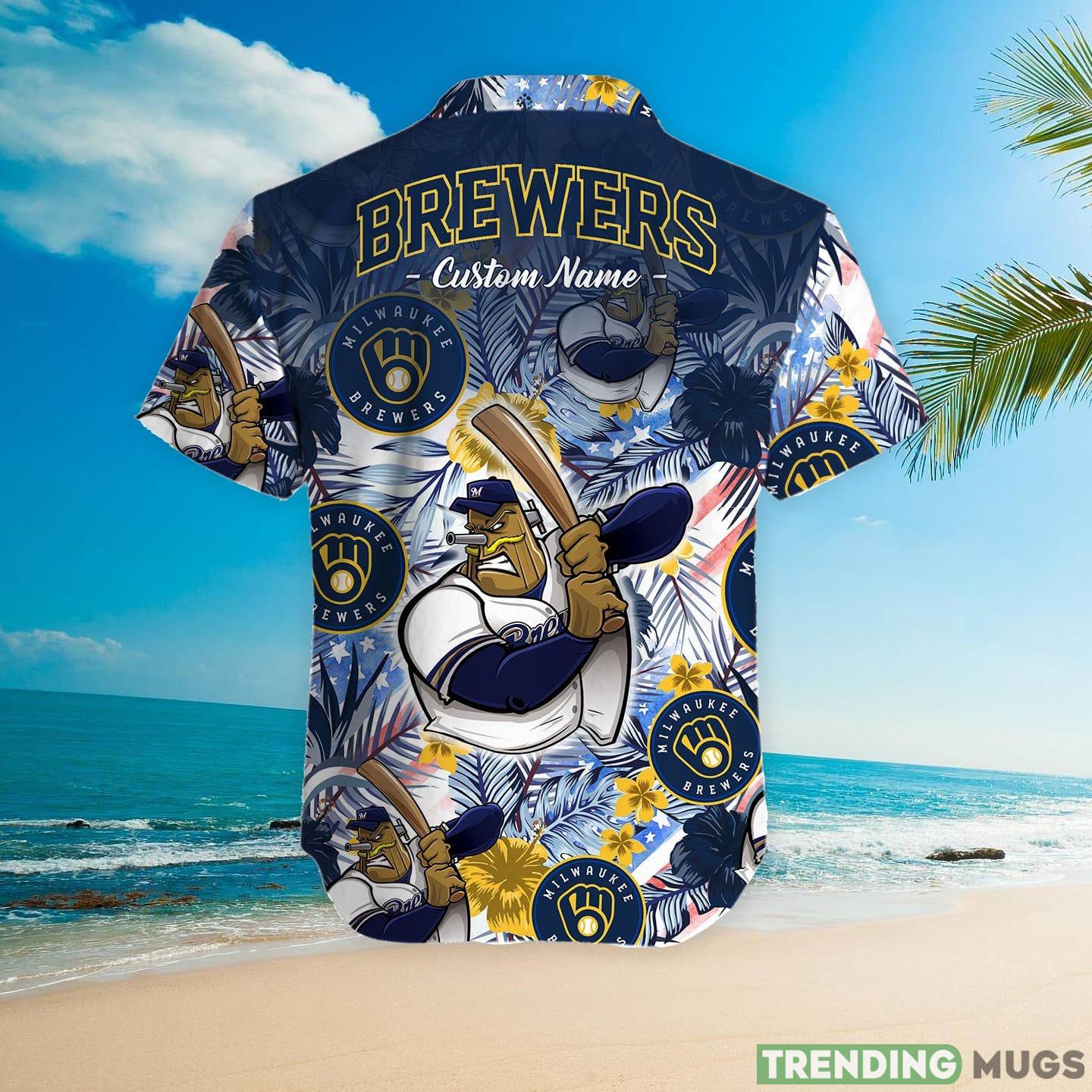 Milwaukee Brewers Tropical Floral Custom Name Aloha Hawaiian Shirt Hawaiian Shirt Milwaukee Brewers Tropical Floral Custom Name Aloha Hawaiian Shirt Hawaiian Shirt