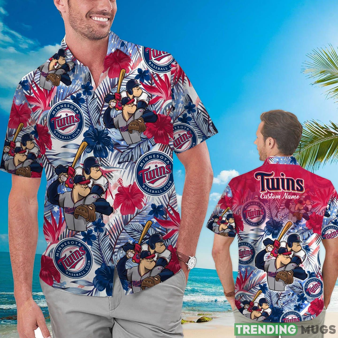 Minnesota Twins Tropical Floral Custom Name Aloha Hawaiian Shirt Product Photo 1 Minnesota Twins Tropical Floral Custom Name Aloha Hawaiian Shirt Product Photo 1