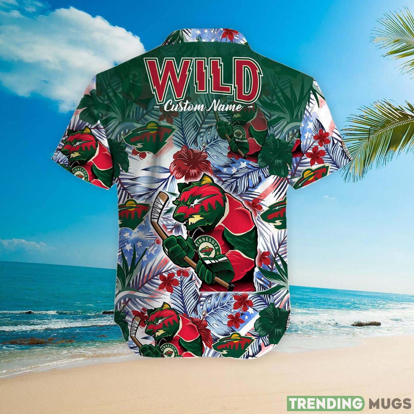 Minnesota Wild Tropical Floral Custom Name Aloha Hawaiian Shirt Hawaiian Shirt Minnesota Wild Tropical Floral Custom Name Aloha Hawaiian Shirt Hawaiian Shirt