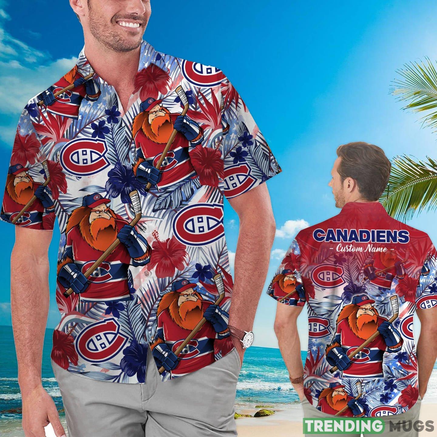 Montreal Canadiens Tropical Floral Custom Name Aloha Hawaiian Shirt Product Photo 1 Montreal Canadiens Tropical Floral Custom Name Aloha Hawaiian Shirt Product Photo 1