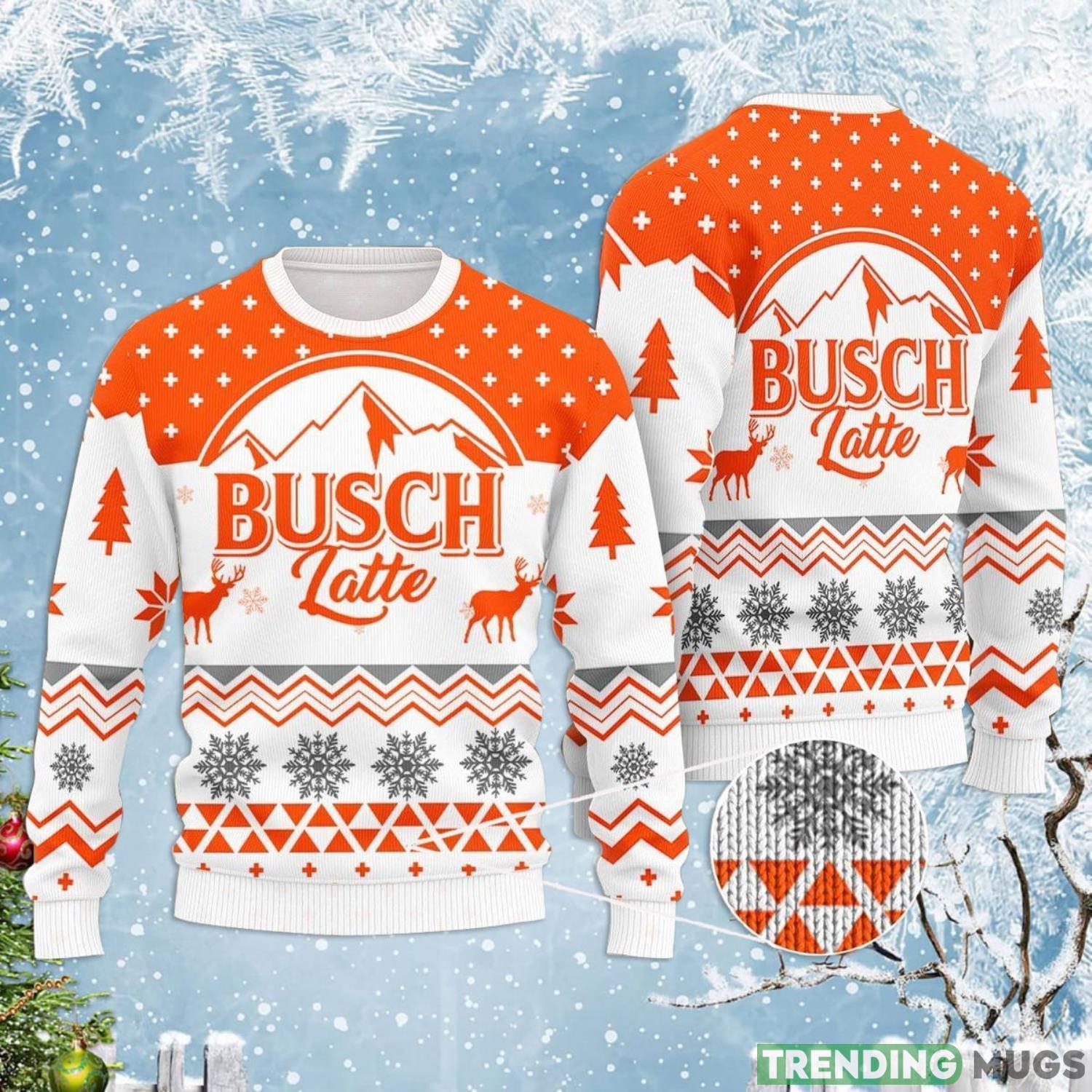 Mountain Busch Latte Beer Lover Christmas Ugly Sweater Product Photo 1 Mountain Busch Latte Beer Lover Christmas Ugly Sweater Product Photo 1