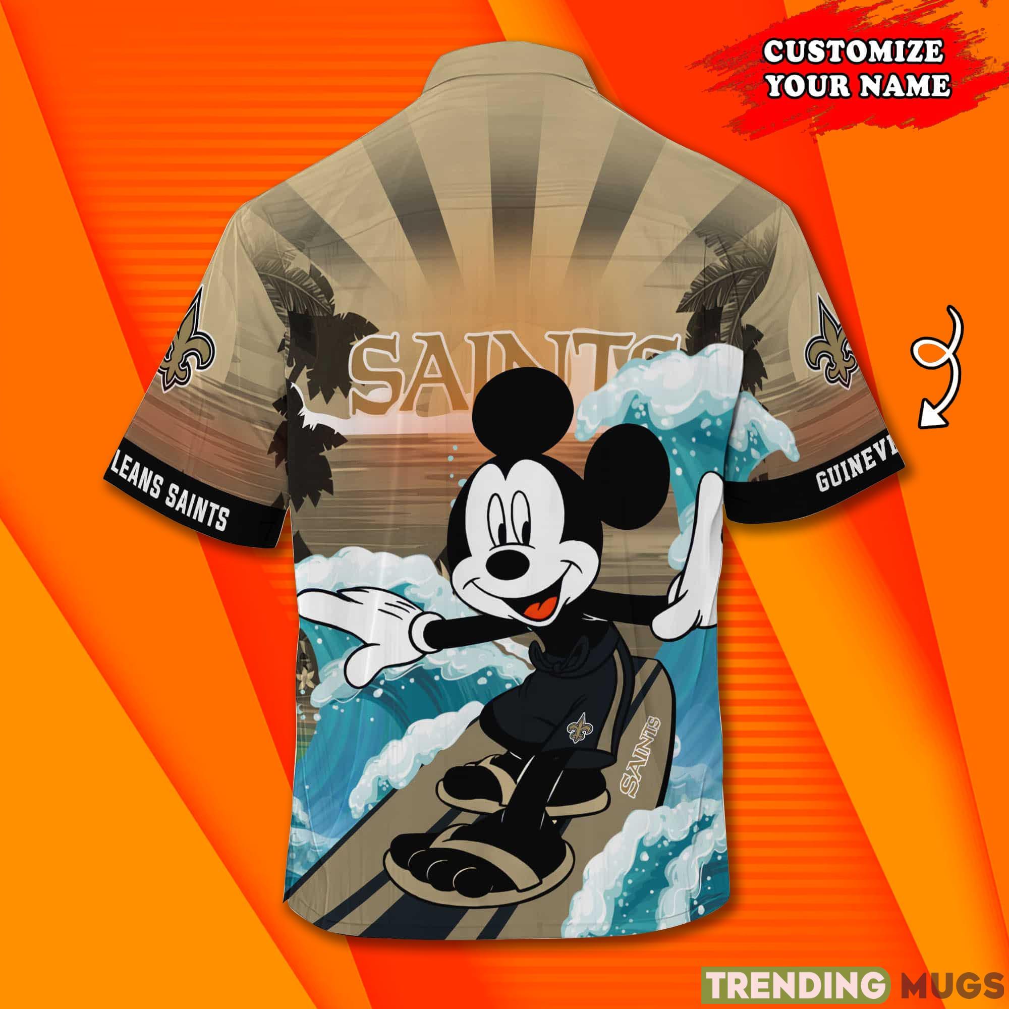 New Orleans Saints NFL Mickey Mouse Custom Name Hawaiian Shirt Product Photo 1