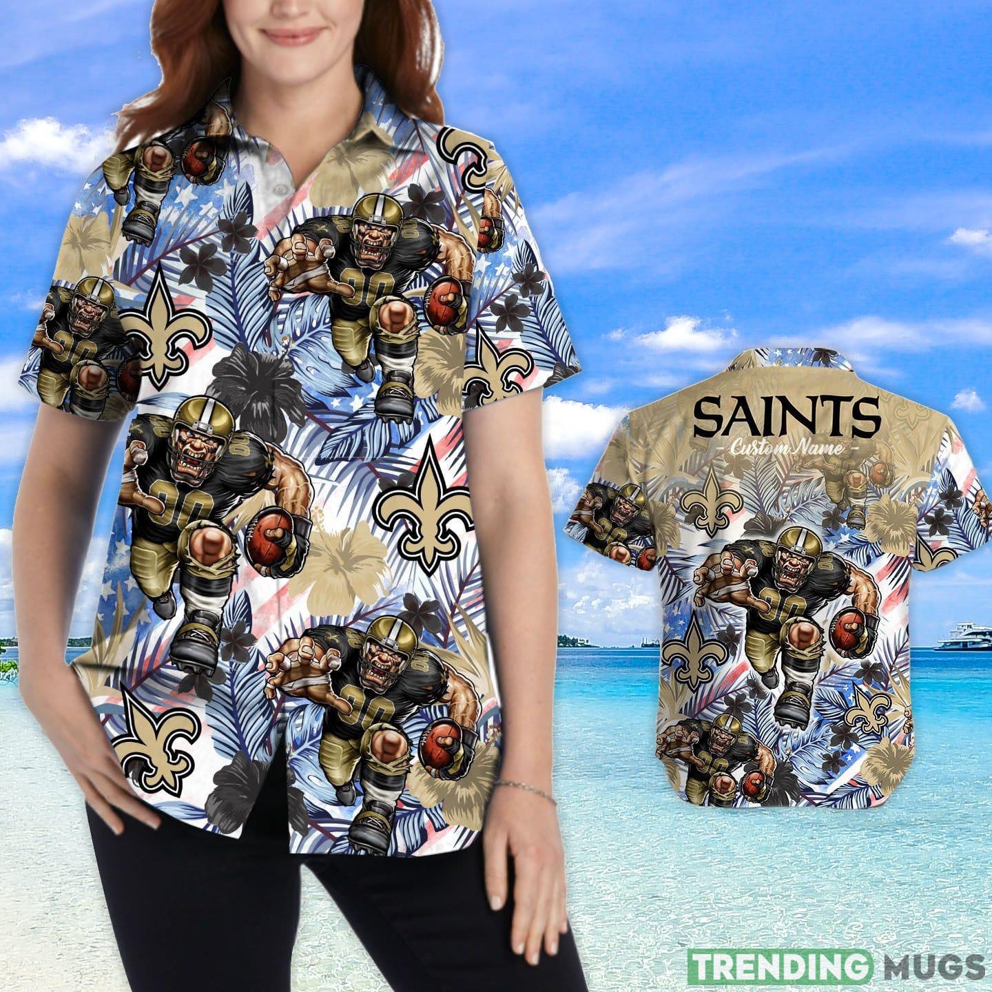 New Orleans Saints Tropical Floral Custom Name Aloha Hawaiian Shirt Hawaiian Shirt New Orleans Saints Tropical Floral Custom Name Aloha Hawaiian Shirt Hawaiian Shirt