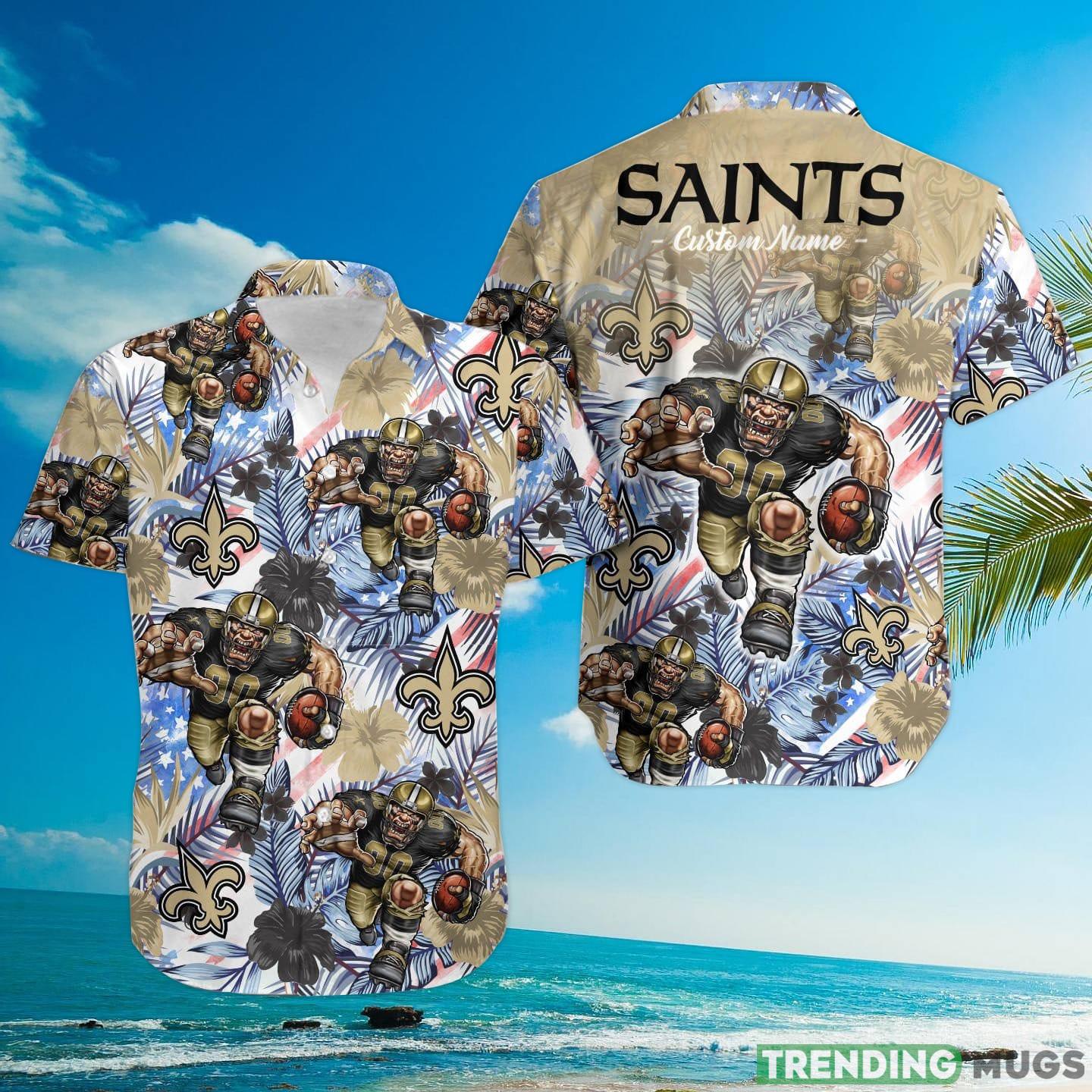 New Orleans Saints Tropical Floral Custom Name Aloha Hawaiian Shirt Hawaiian Shirt New Orleans Saints Tropical Floral Custom Name Aloha Hawaiian Shirt Hawaiian Shirt