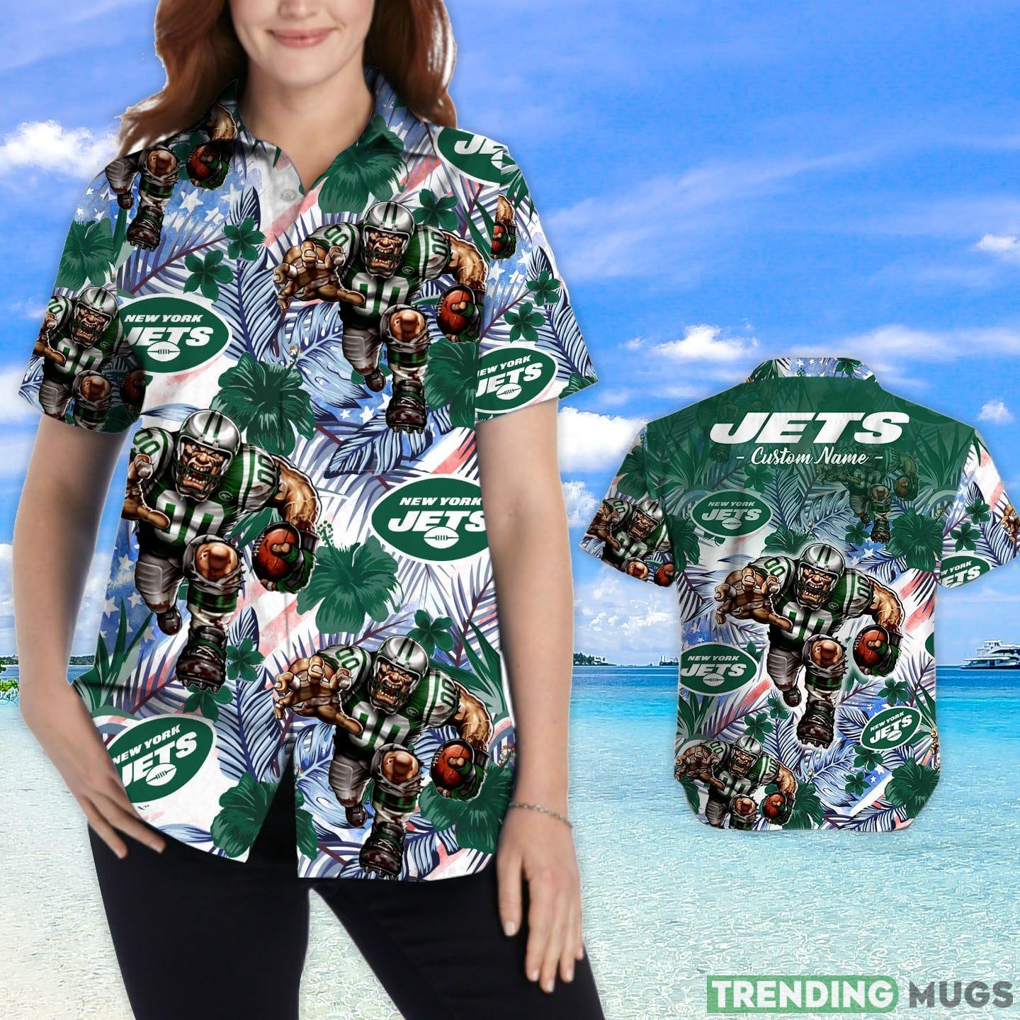 New York Jets Tropical Floral Custom Name Aloha Hawaiian Shirt Hawaiian Shirt New York Jets Tropical Floral Custom Name Aloha Hawaiian Shirt Hawaiian Shirt