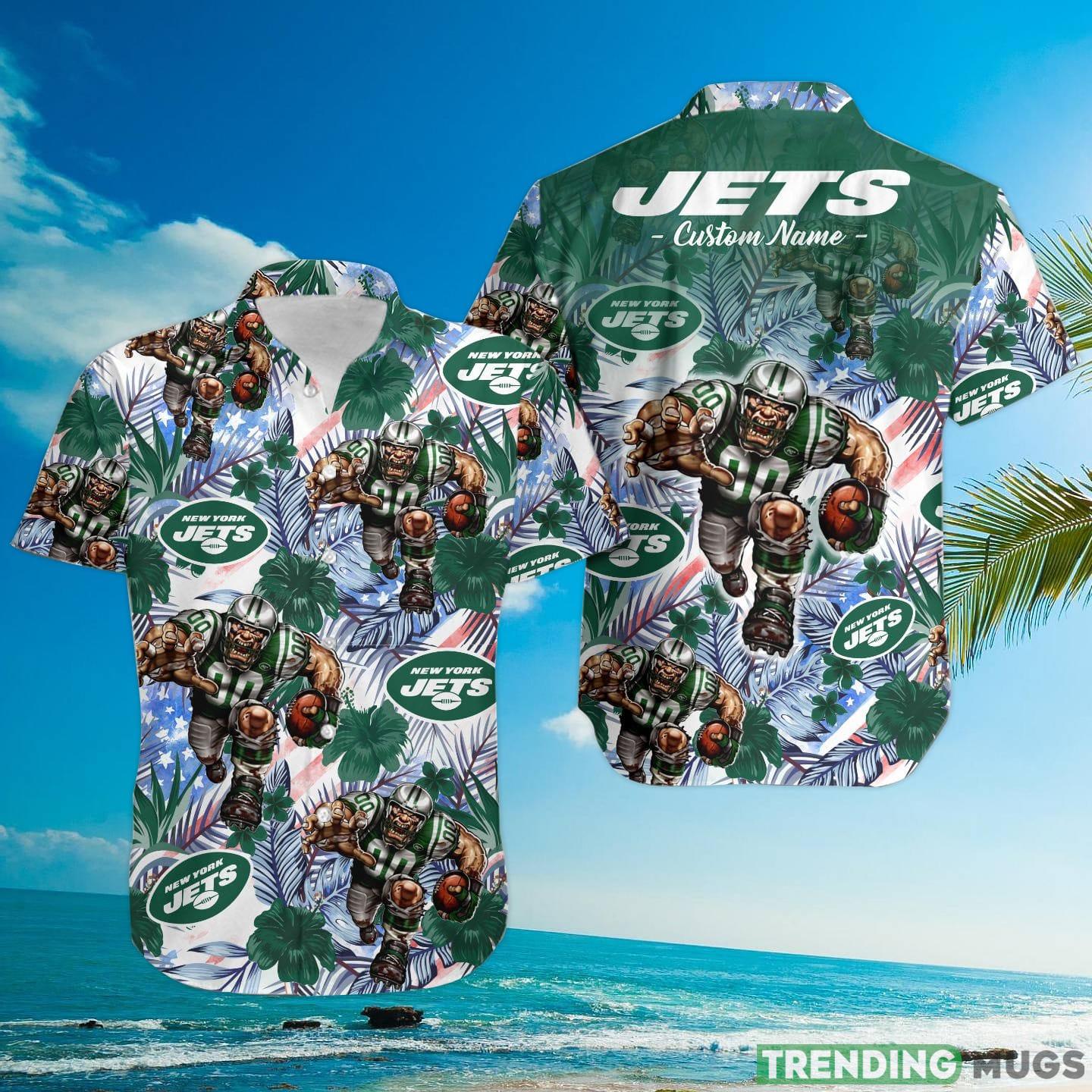 New York Jets Tropical Floral Custom Name Aloha Hawaiian Shirt Hawaiian Shirt New York Jets Tropical Floral Custom Name Aloha Hawaiian Shirt Hawaiian Shirt
