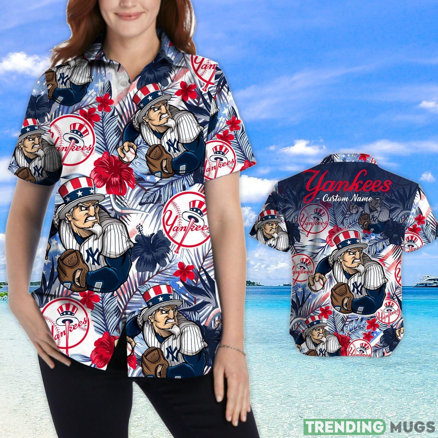 New York Yankees Tropical Floral Custom Name Aloha Hawaiian Shirt Hawaiian Shirt New York Yankees Tropical Floral Custom Name Aloha Hawaiian Shirt Hawaiian Shirt