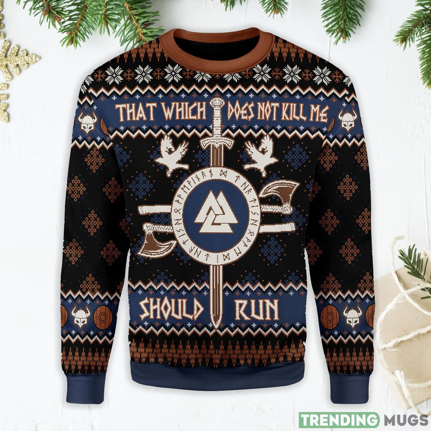 Not Kill Me Should Run Viking Mythology Ugly Christmas Sweater Product Photo 1 Not Kill Me Should Run Viking Mythology Ugly Christmas Sweater Product Photo 1