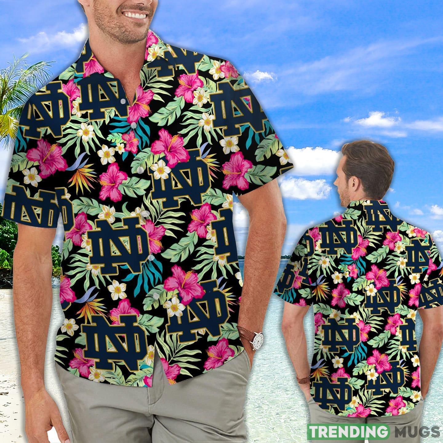 Notre Dame Fighting Irish Hibiscus Hawaiian Shirt For Fans Product Photo 1 Notre Dame Fighting Irish Hibiscus Hawaiian Shirt For Fans Product Photo 1