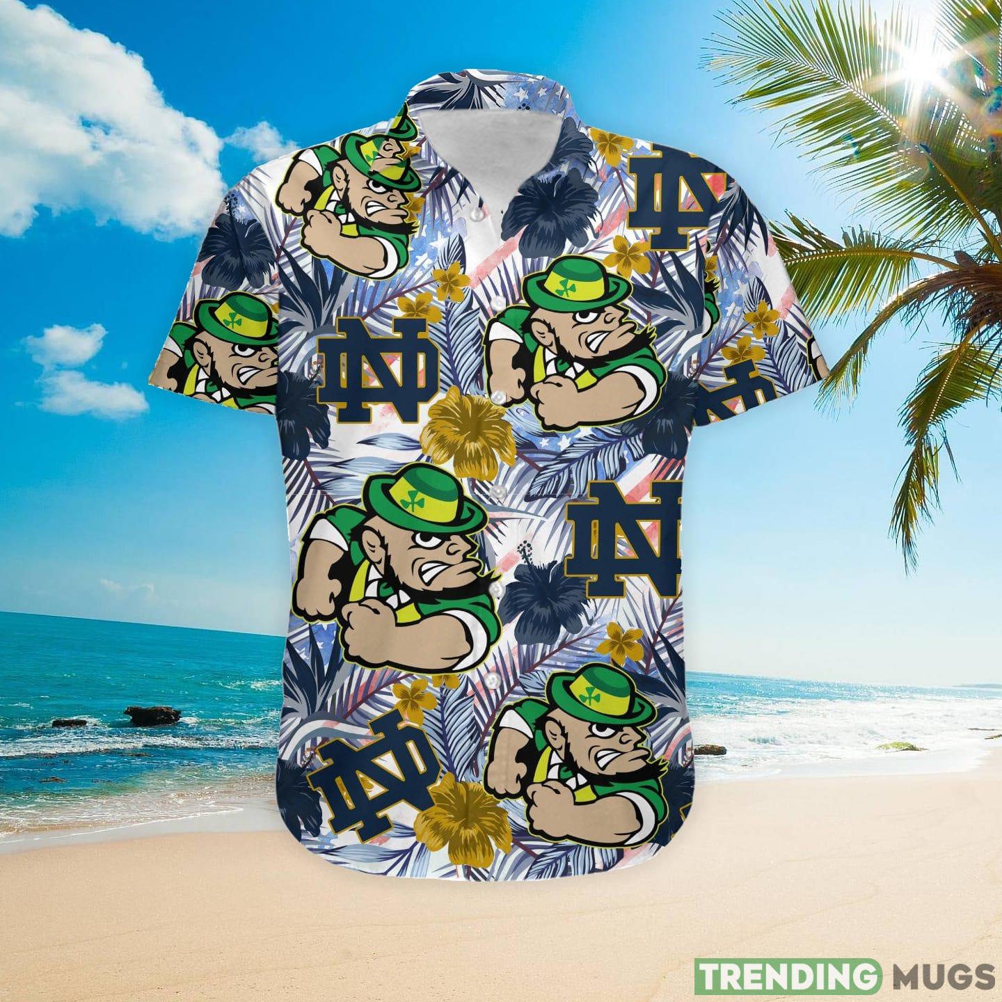 Notre Dame Fighting Irish Tropical Floral Custom Name Aloha Hawaiian Shirt Hawaiian Shirt Notre Dame Fighting Irish Tropical Floral Custom Name Aloha Hawaiian Shirt Hawaiian Shirt