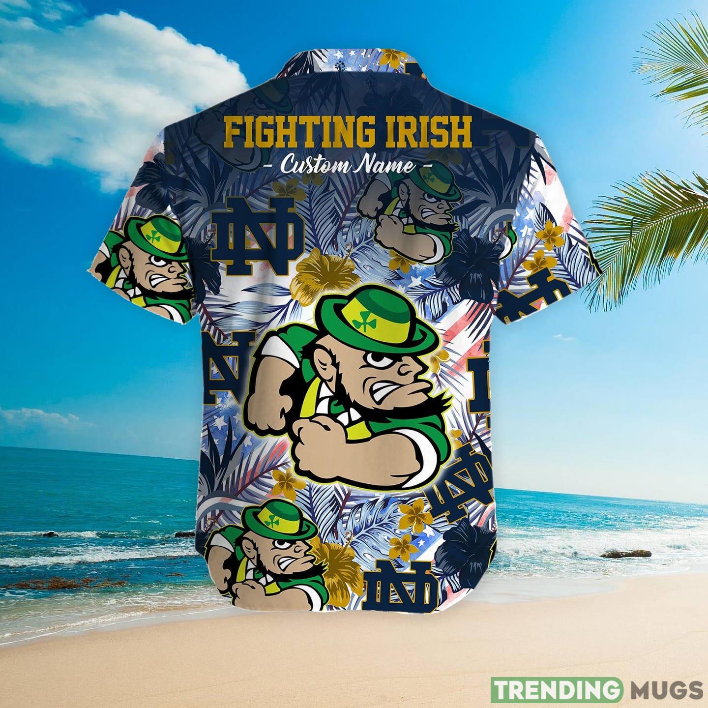 Notre Dame Fighting Irish Tropical Floral Custom Name Aloha Hawaiian Shirt Hawaiian Shirt Notre Dame Fighting Irish Tropical Floral Custom Name Aloha Hawaiian Shirt Hawaiian Shirt