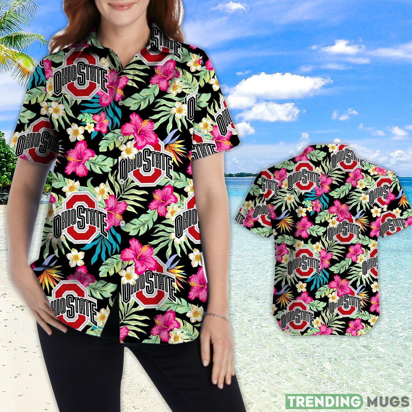 Ohio State Buckeyes Hibiscus Hawaiian Shirt For Fans Hawaiian Shirt Ohio State Buckeyes Hibiscus Hawaiian Shirt For Fans Hawaiian Shirt