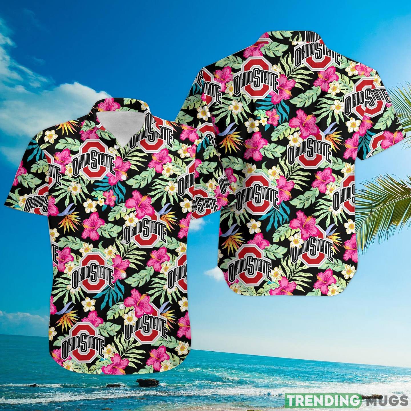Ohio State Buckeyes Hibiscus Hawaiian Shirt For Fans Hawaiian Shirt Ohio State Buckeyes Hibiscus Hawaiian Shirt For Fans Hawaiian Shirt