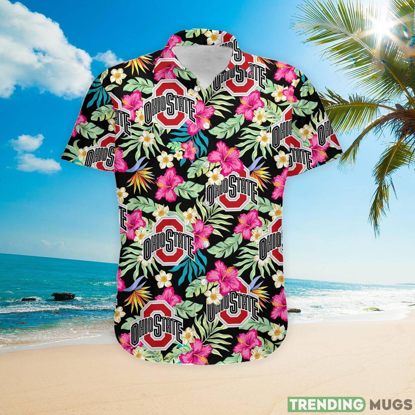 Ohio State Buckeyes Hibiscus Hawaiian Shirt For Fans Hawaiian Shirt Ohio State Buckeyes Hibiscus Hawaiian Shirt For Fans Hawaiian Shirt