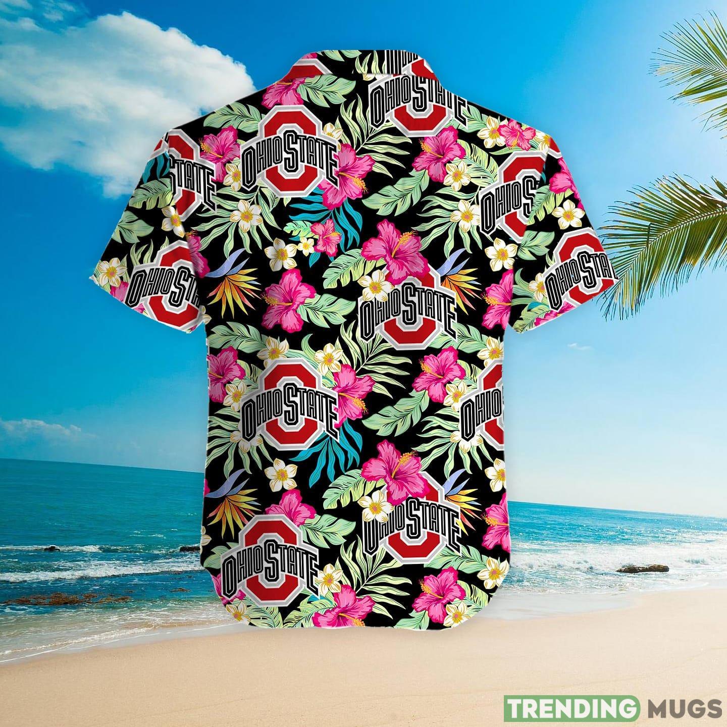 Ohio State Buckeyes Hibiscus Hawaiian Shirt For Fans Hawaiian Shirt Ohio State Buckeyes Hibiscus Hawaiian Shirt For Fans Hawaiian Shirt