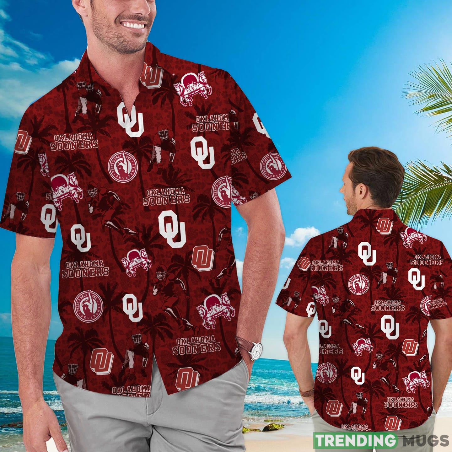 Oklahoma Sooners Custom Name Tropical Beach Coconut Tree Hawaiian Shirt Product Photo 1 Oklahoma Sooners Custom Name Tropical Beach Coconut Tree Hawaiian Shirt Product Photo 1