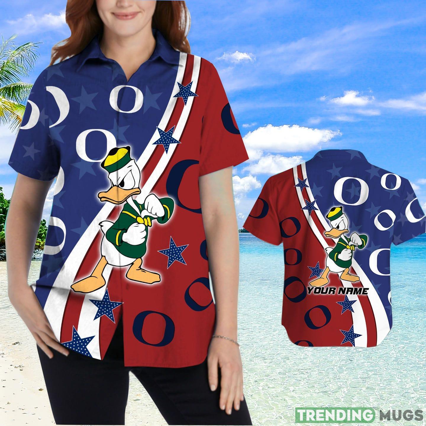 Oregon Ducks American Flag Custom Name Hawaiian Shirt Hawaiian Shirt Oregon Ducks American Flag Custom Name Hawaiian Shirt Hawaiian Shirt
