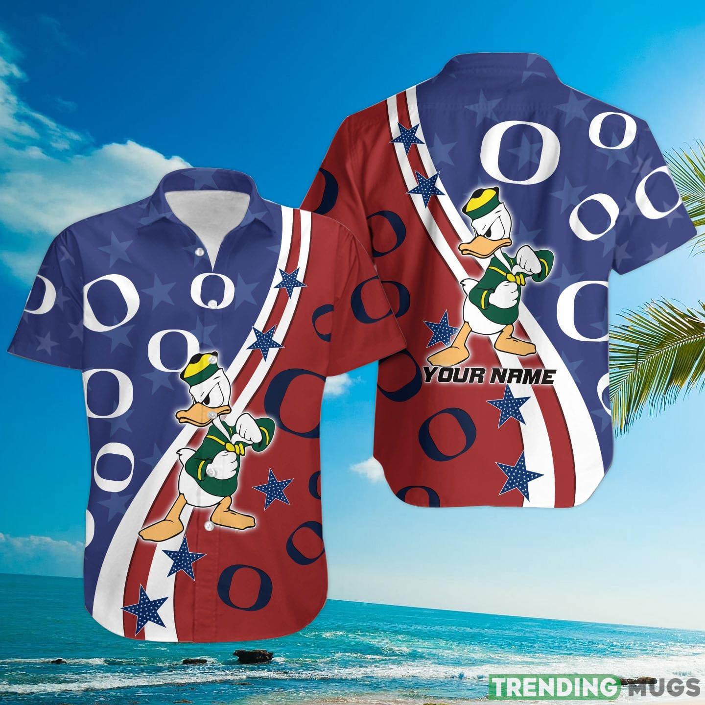 Oregon Ducks American Flag Custom Name Hawaiian Shirt Hawaiian Shirt Oregon Ducks American Flag Custom Name Hawaiian Shirt Hawaiian Shirt
