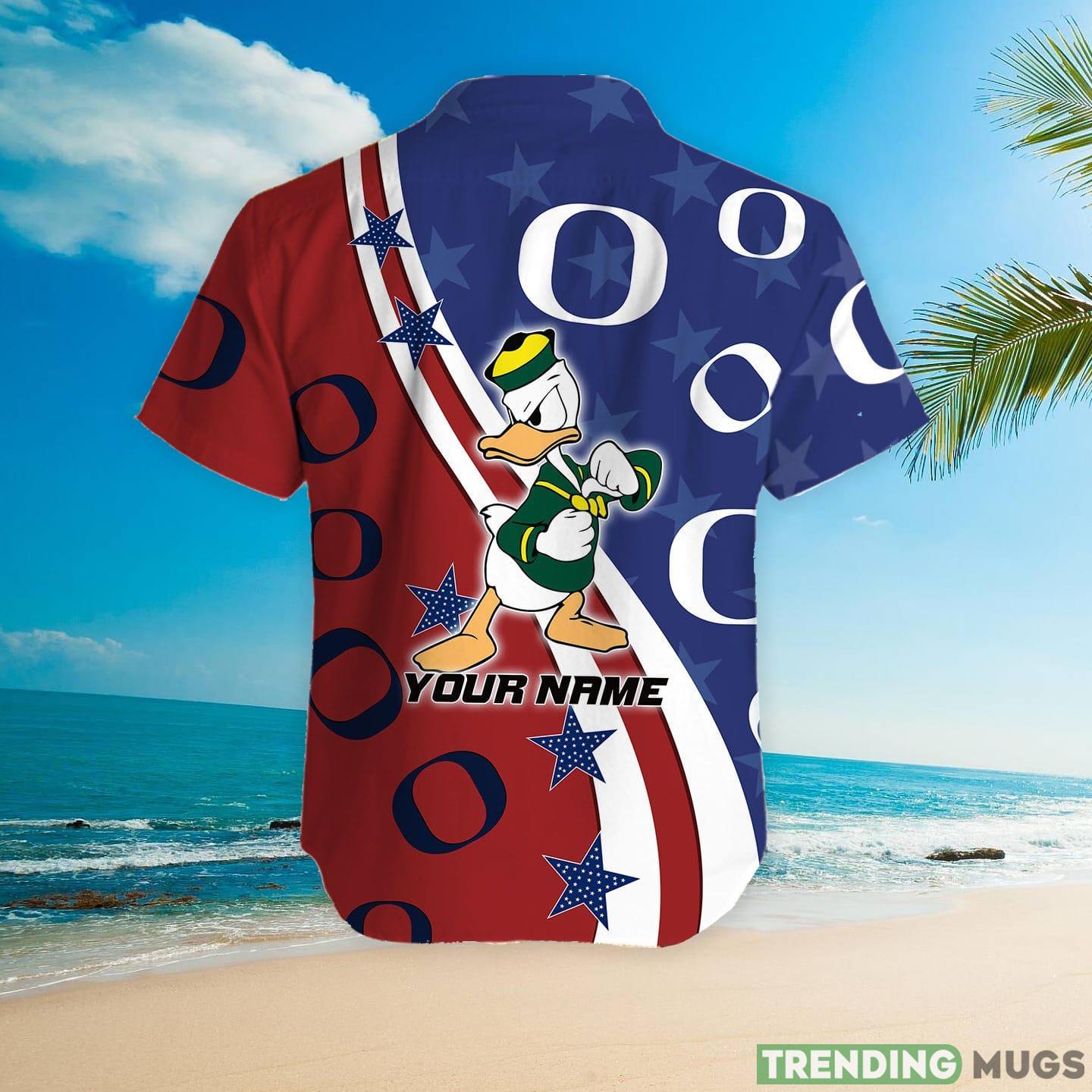 Oregon Ducks American Flag Custom Name Hawaiian Shirt Hawaiian Shirt Oregon Ducks American Flag Custom Name Hawaiian Shirt Hawaiian Shirt