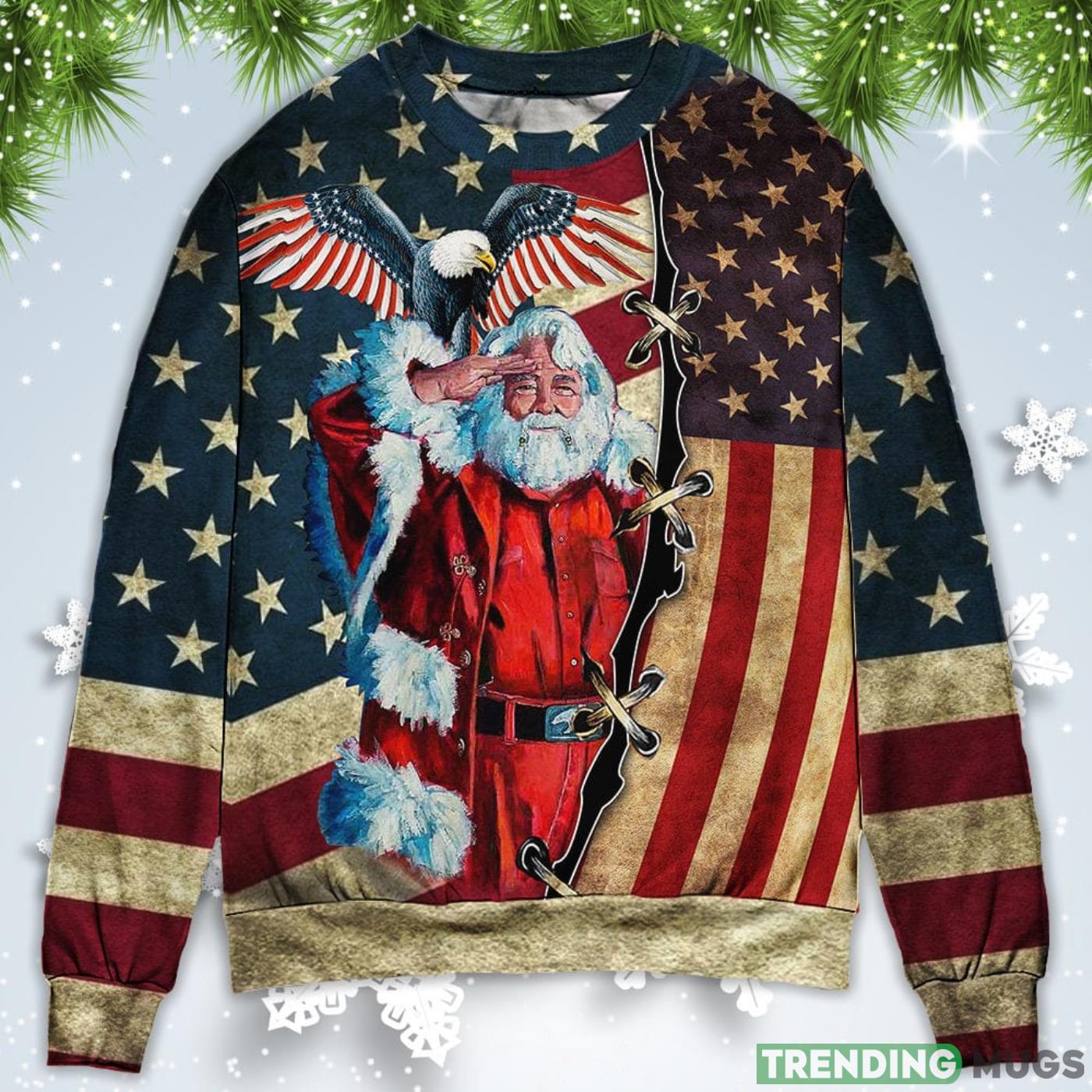 Patriot Santa Claus Christmas Sweatshirt Sweater Sweater Patriot Santa Claus Christmas Sweatshirt Sweater Sweater