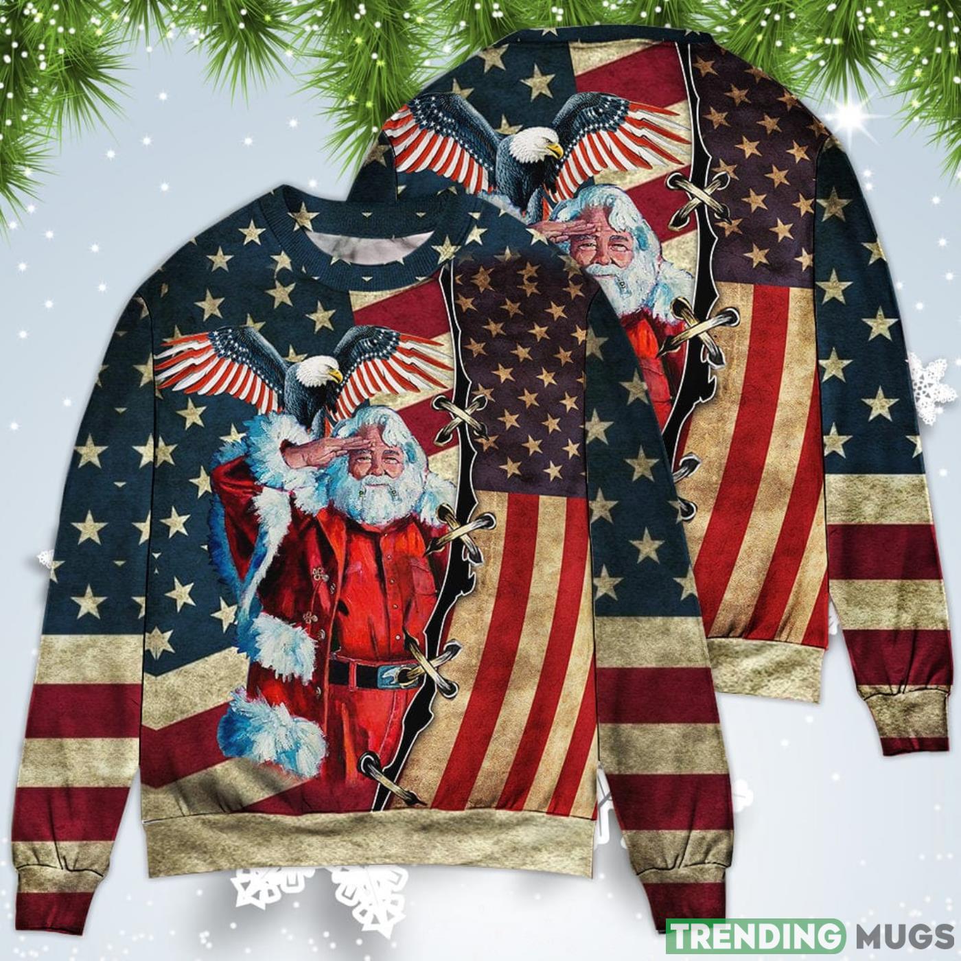 Patriot Santa Claus Christmas Sweatshirt Sweater Sweater Patriot Santa Claus Christmas Sweatshirt Sweater Sweater