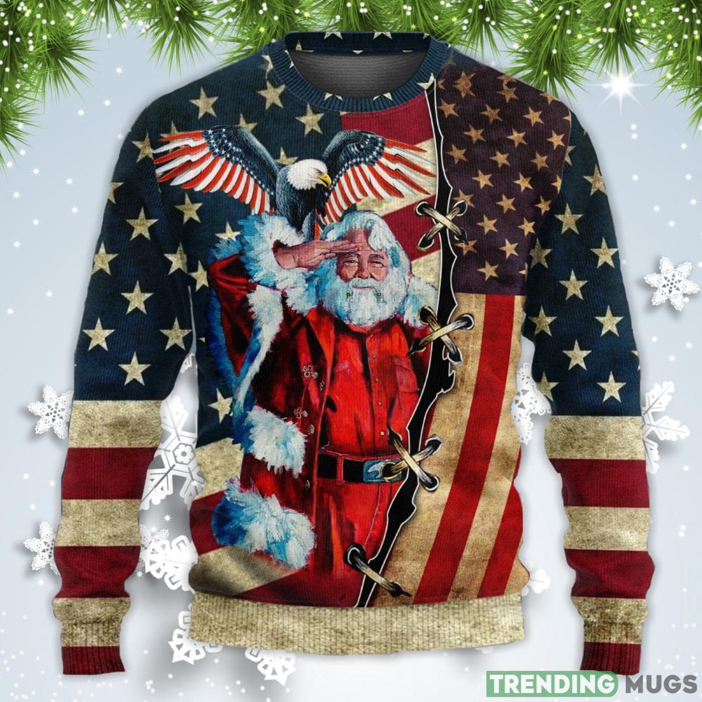 Patriot Santa Claus Christmas Sweatshirt Sweater Sweater Patriot Santa Claus Christmas Sweatshirt Sweater Sweater