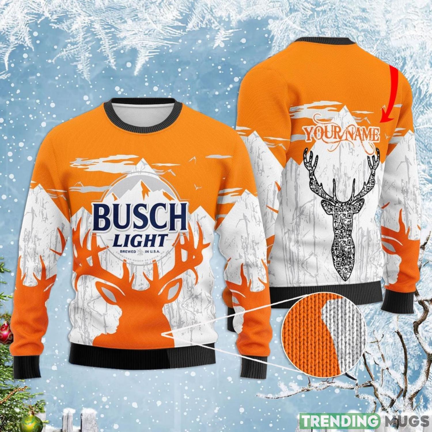 Personalized Name Busch Light Ugly Christmas Sweater Product Photo 1 Personalized Name Busch Light Ugly Christmas Sweater Product Photo 1