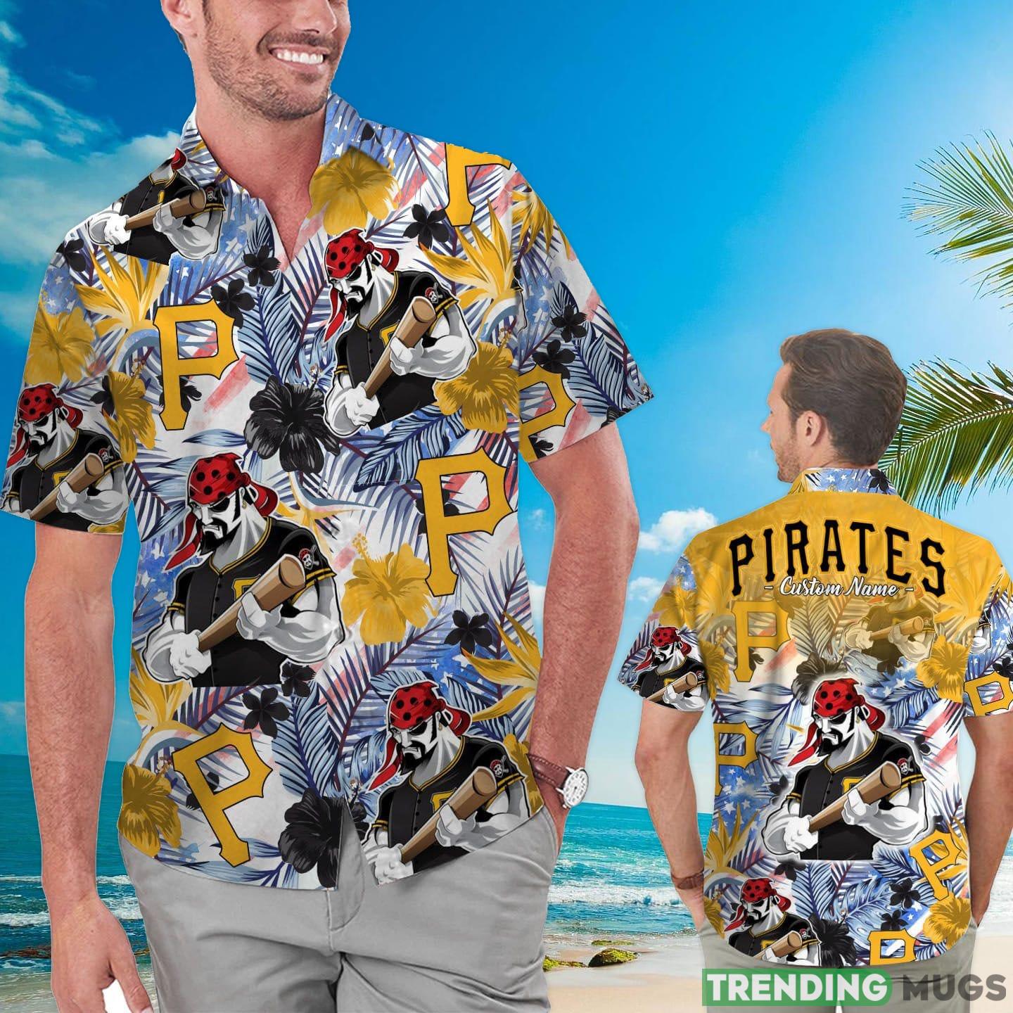 Pittsburgh Pirates Tropical Floral Custom Name Aloha Hawaiian Shirt Product Photo 1