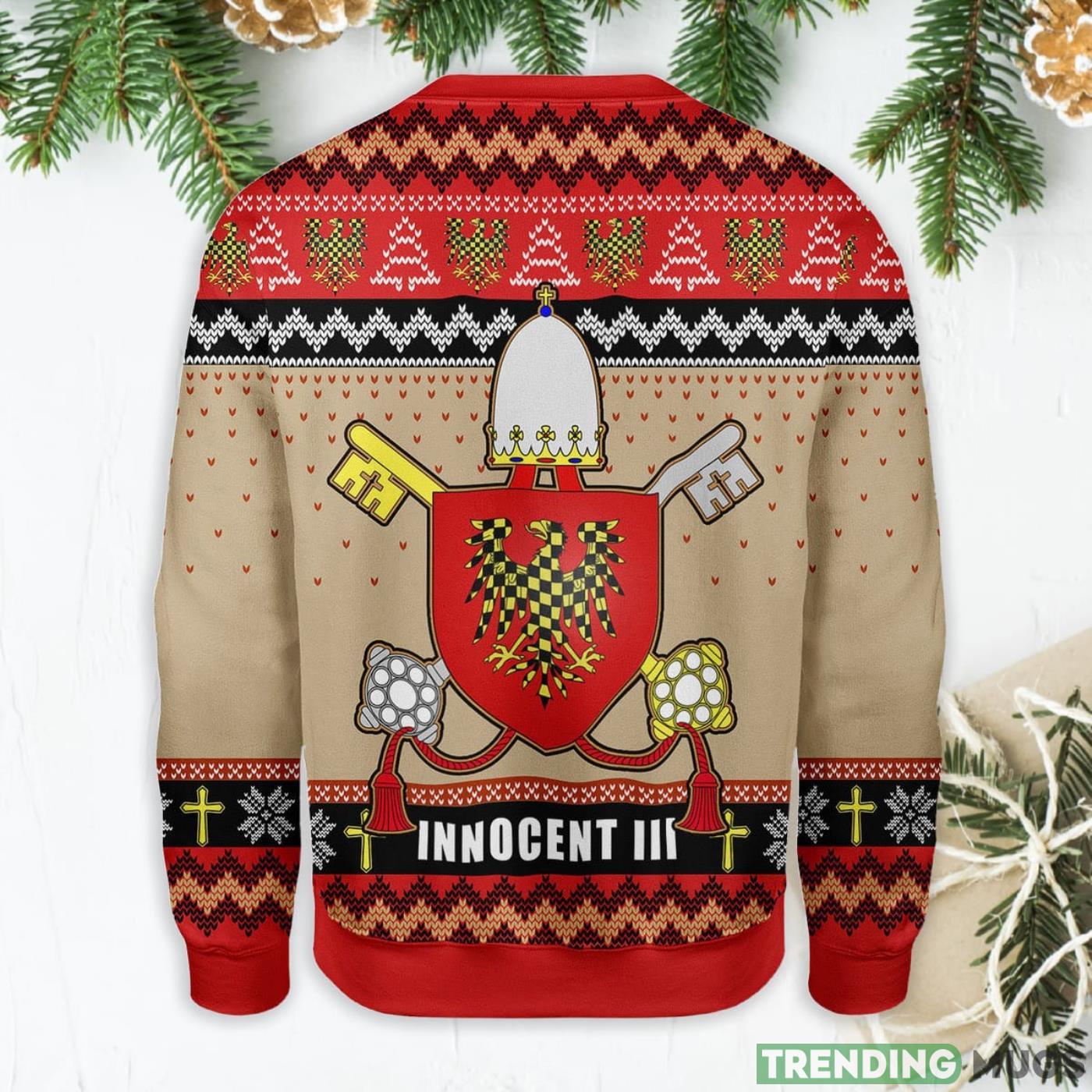 Pope Innocent III Coat Of Arms Ugly Christmas Sweater Sweater Pope Innocent III Coat Of Arms Ugly Christmas Sweater Sweater