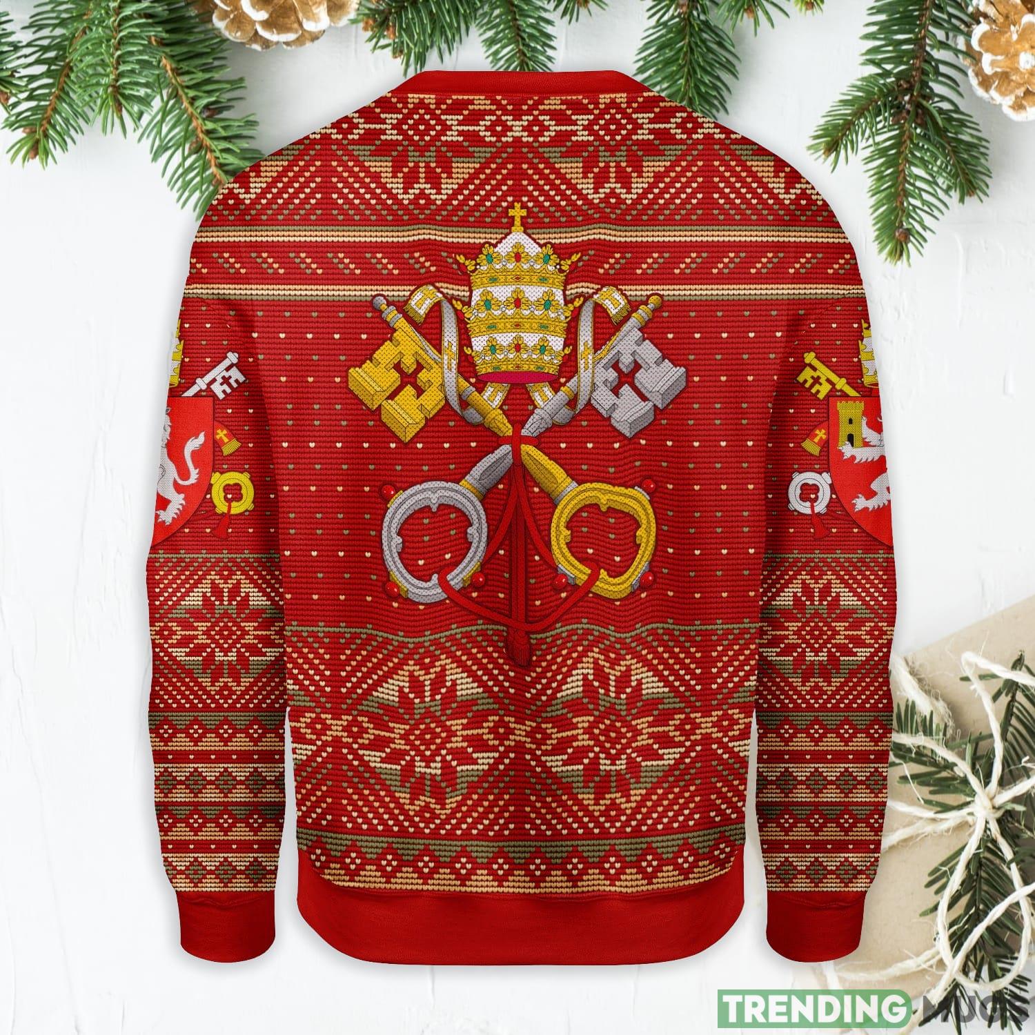 Pope Leo XII Coat Of Arms Ugly Christmas Sweater Sweater Pope Leo XII Coat Of Arms Ugly Christmas Sweater Sweater