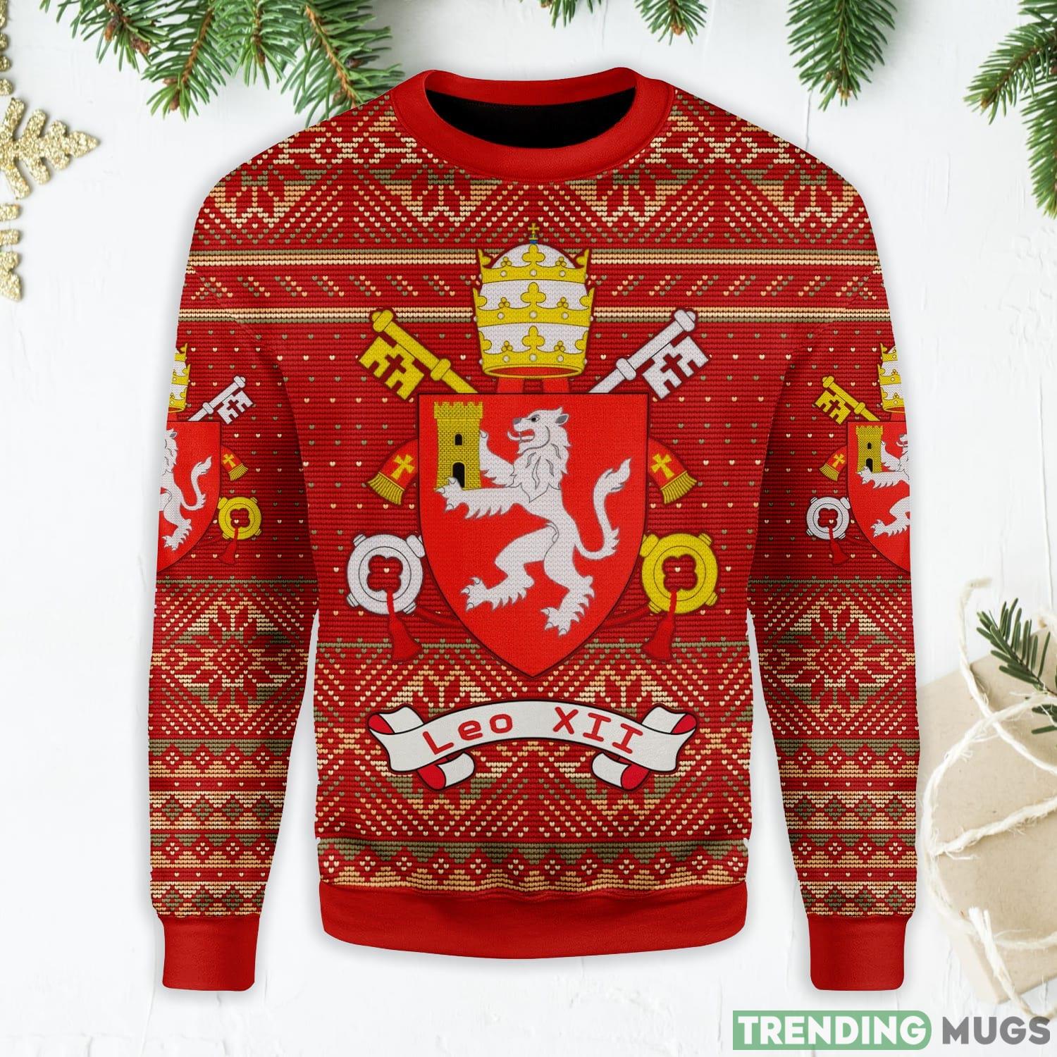 Pope Leo XII Coat Of Arms Ugly Christmas Sweater Product Photo 1 Pope Leo XII Coat Of Arms Ugly Christmas Sweater Product Photo 1