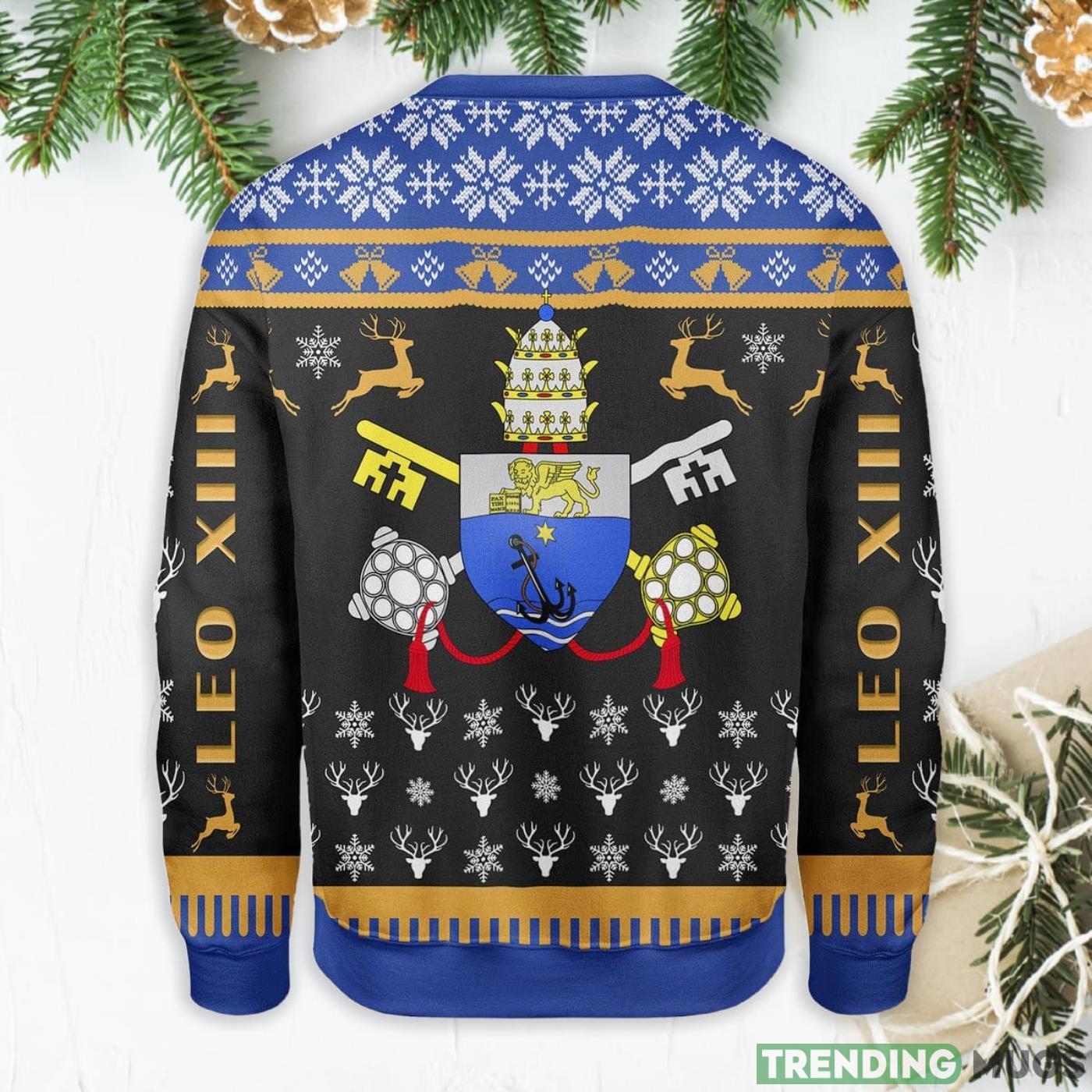 Pope Pius X Coat Of Arms Ugly Christmas Sweater Sweater Pope Pius X Coat Of Arms Ugly Christmas Sweater Sweater