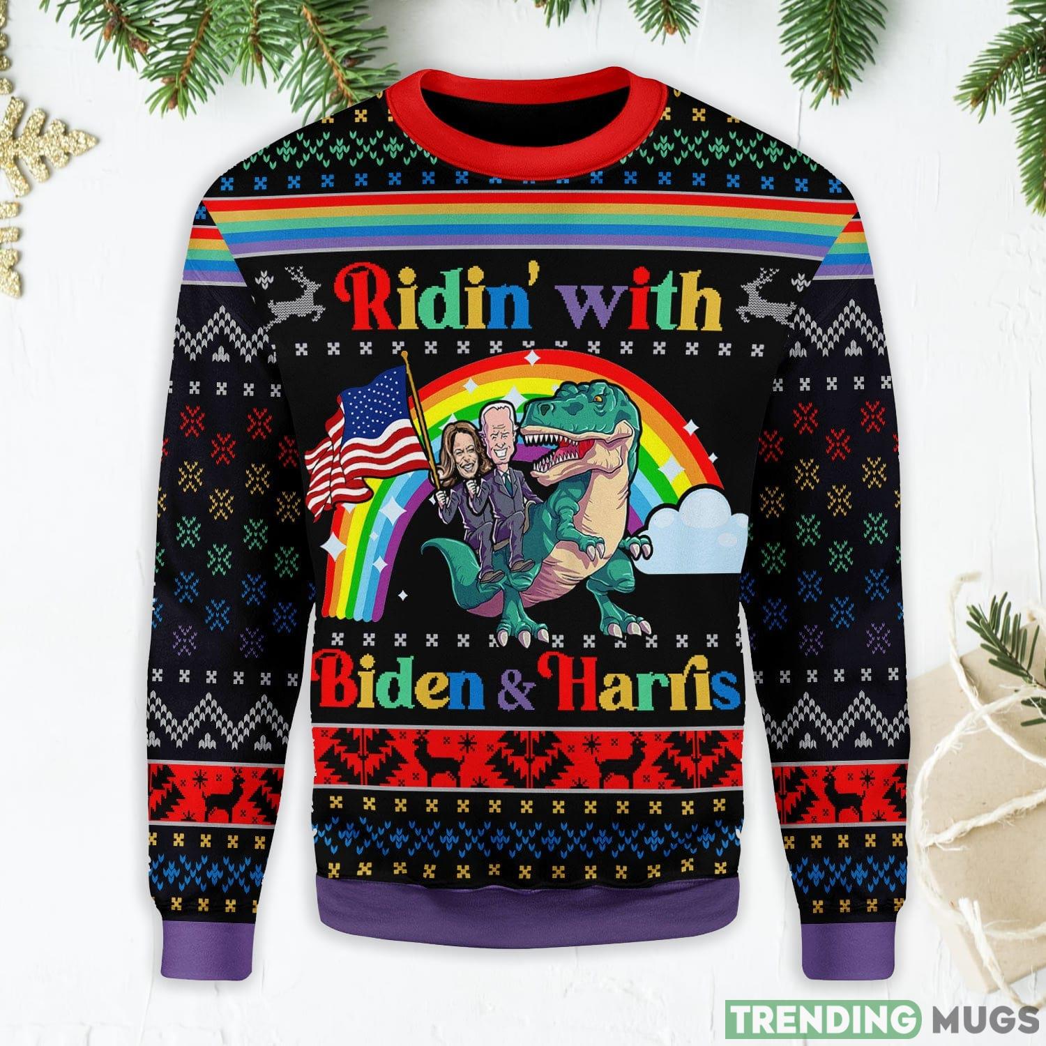 Ringding With Biden And Haris LGBT Ugly Christmas Sweater Product Photo 1 Ringding With Biden And Haris LGBT Ugly Christmas Sweater Product Photo 1
