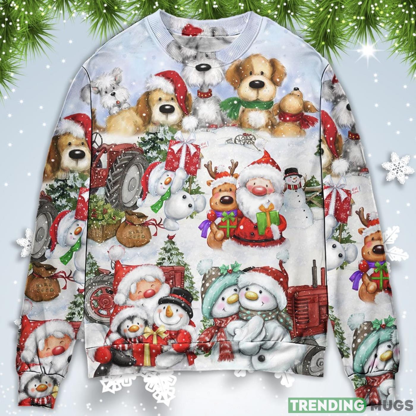 Santa And Snowman Happy Together Christmas Sweatshirt Sweater Sweater Santa And Snowman Happy Together Christmas Sweatshirt Sweater Sweater