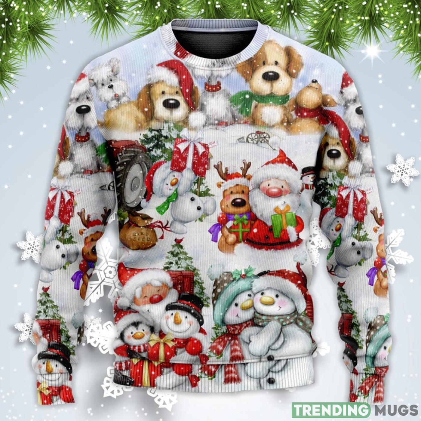 Santa And Snowman Happy Together Christmas Sweatshirt Sweater Sweater Santa And Snowman Happy Together Christmas Sweatshirt Sweater Sweater