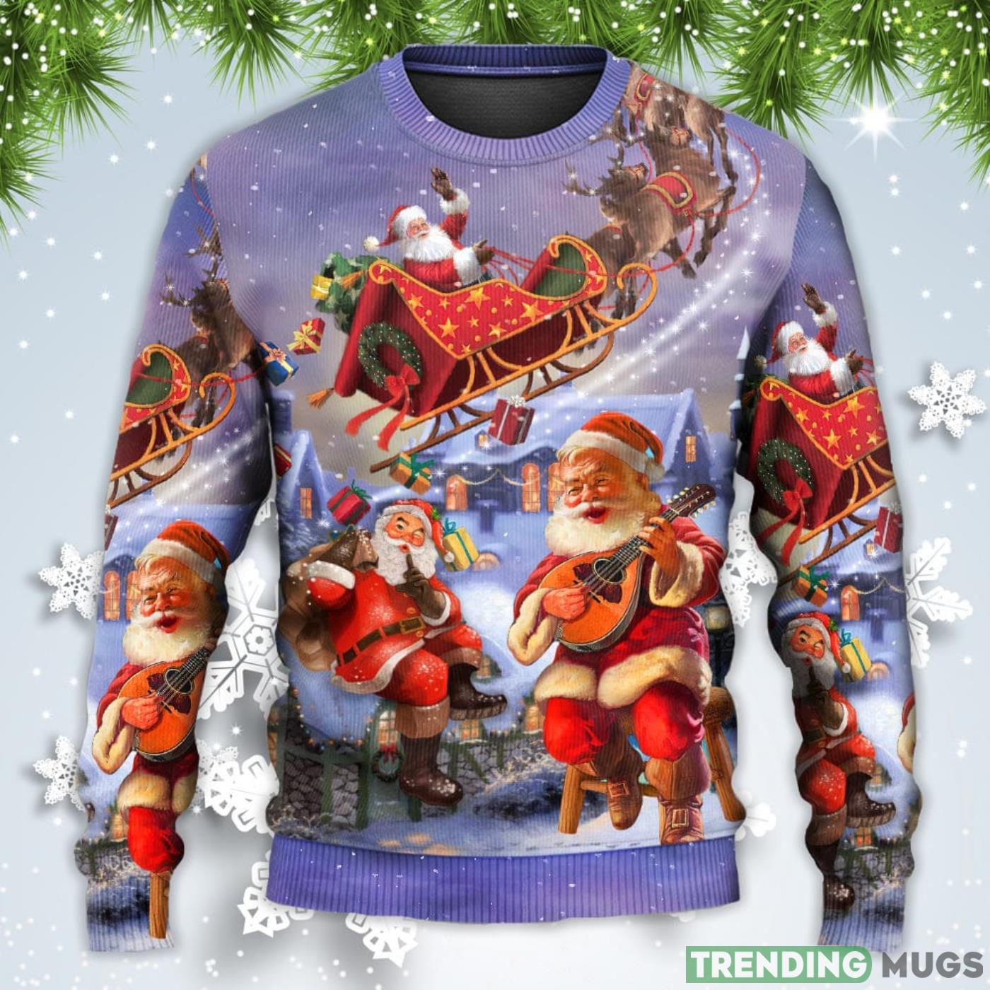 Santa Claus Funny Art Style Christmas Sweatshirt Sweater Sweater Santa Claus Funny Art Style Christmas Sweatshirt Sweater Sweater