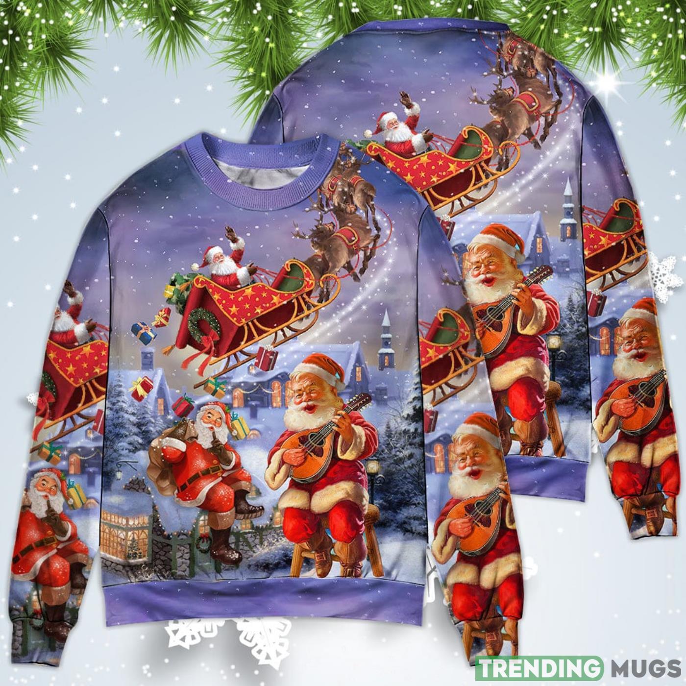 Santa Claus Funny Art Style Christmas Sweatshirt Sweater Product Photo 1 Santa Claus Funny Art Style Christmas Sweatshirt Sweater Product Photo 1