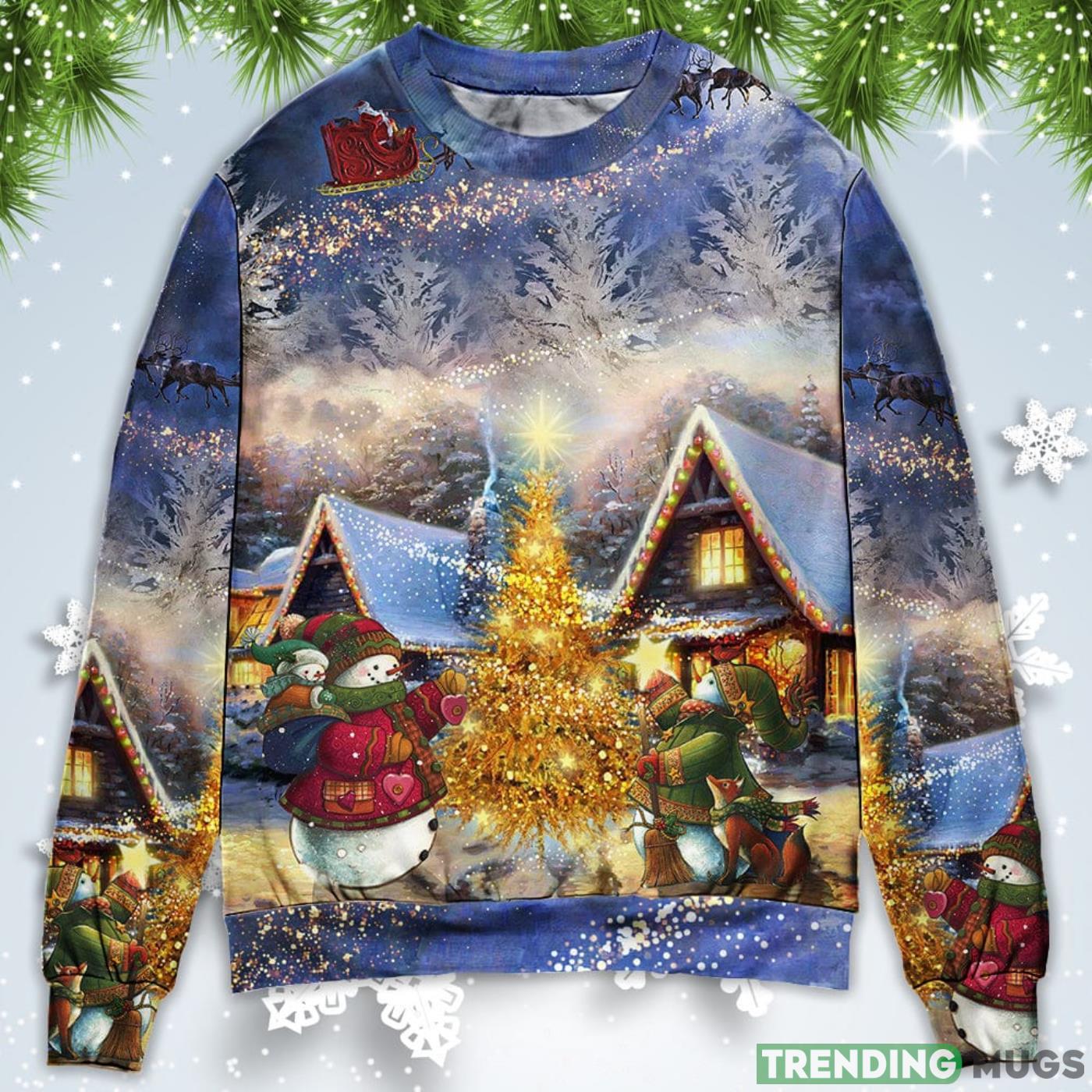 Santa Claus Reindeer Snowman Family In Love Gift Light Art Style Christmas Sweatshirt Sweater Product Photo 1 Santa Claus Reindeer Snowman Family In Love Gift Light Art Style Christmas Sweatshirt Sweater Product Photo 1