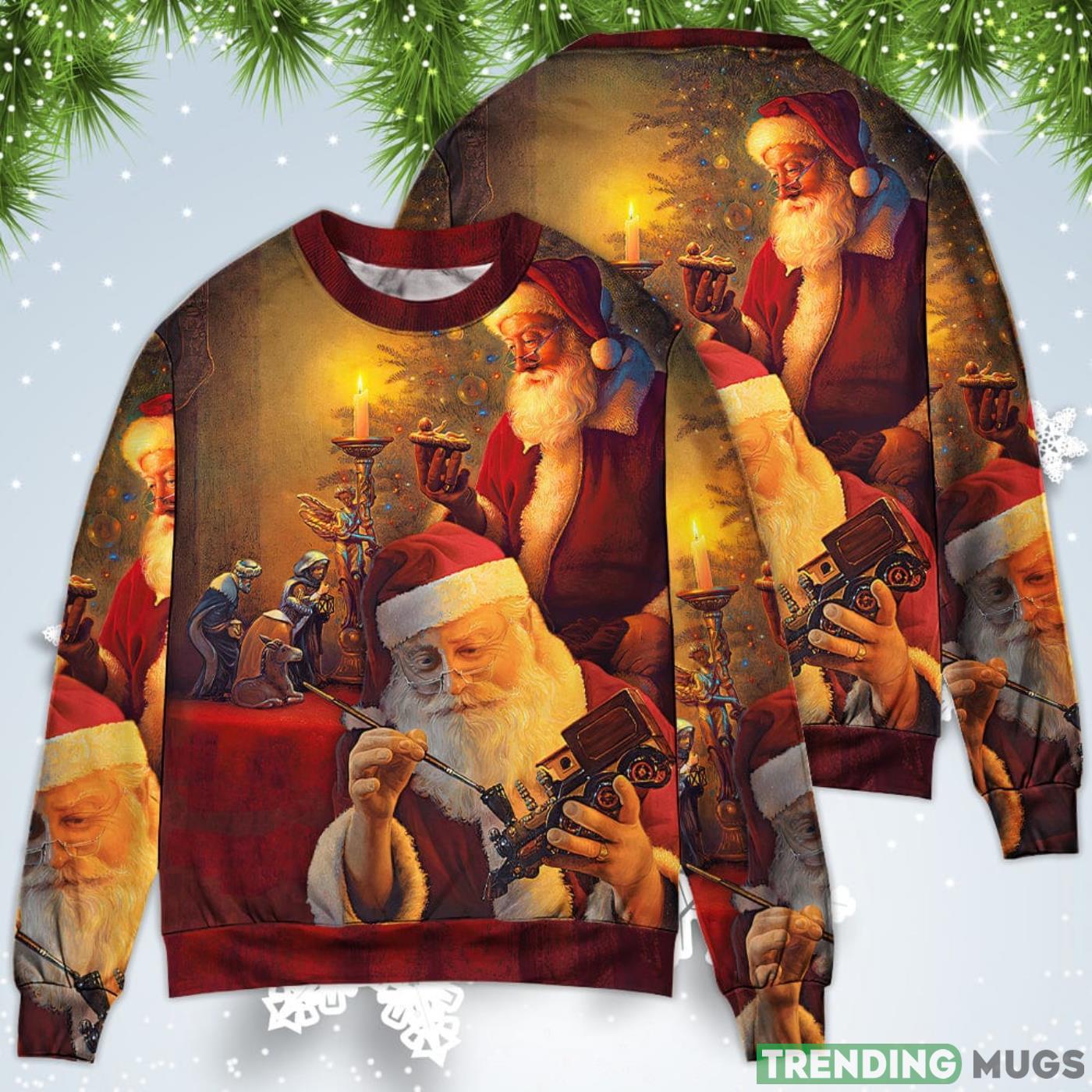 Santa Claus The Spirit of Art Style Christmas Sweatshirt Sweater Product Photo 1 Santa Claus The Spirit of Art Style Christmas Sweatshirt Sweater Product Photo 1