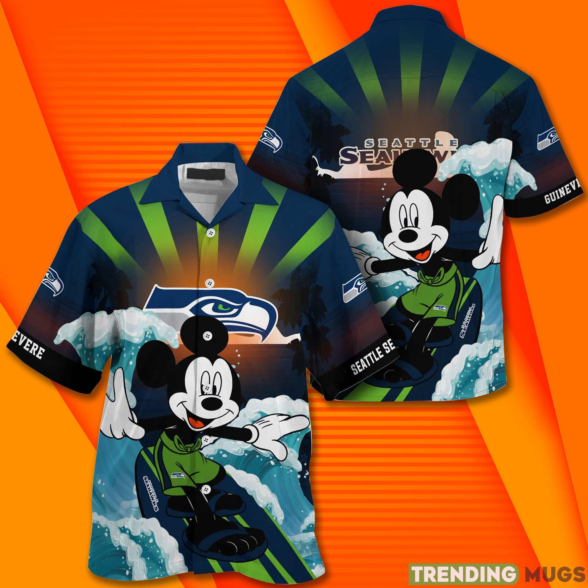 Seattle Seahawks NFL Mickey Mouse Custom Name Hawaiian Shirt Hawaiian Shirt Seattle Seahawks NFL Mickey Mouse Custom Name Hawaiian Shirt Hawaiian Shirt