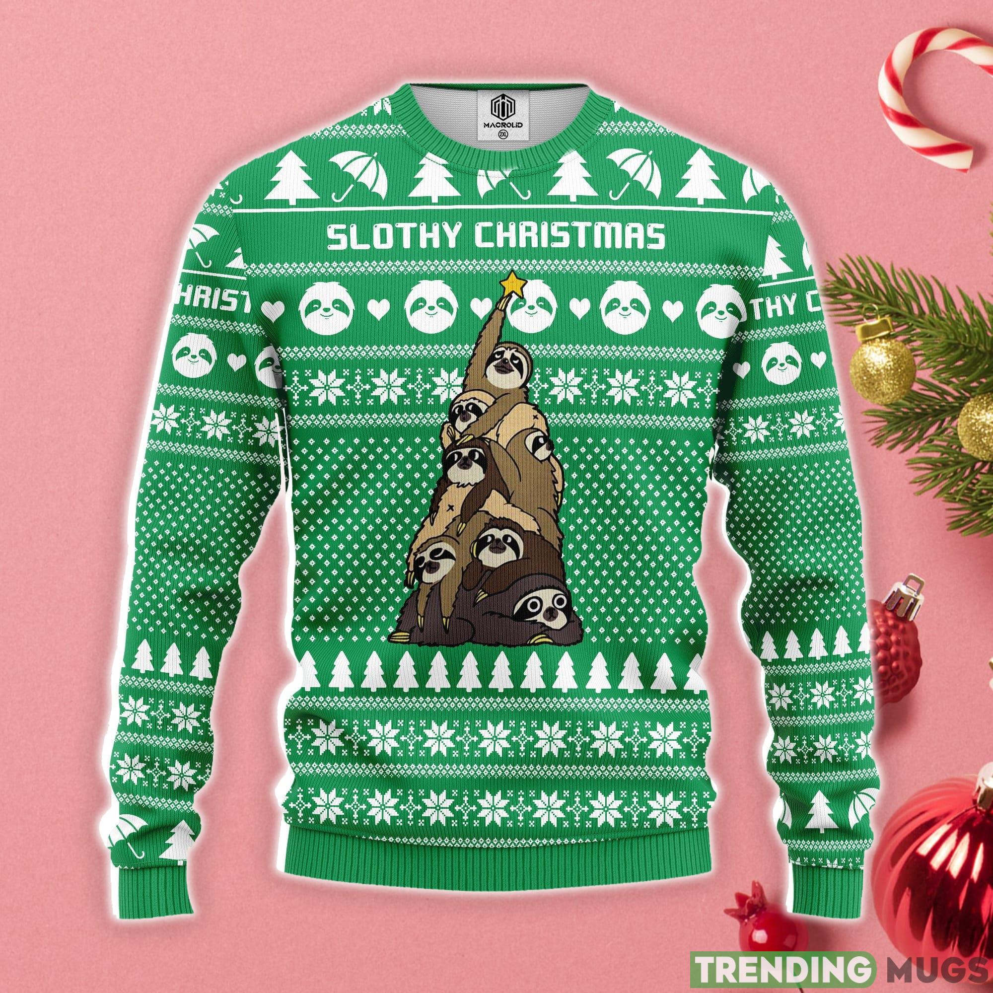 Sloth Tree Ugly Christmas Sweater Product Photo 1