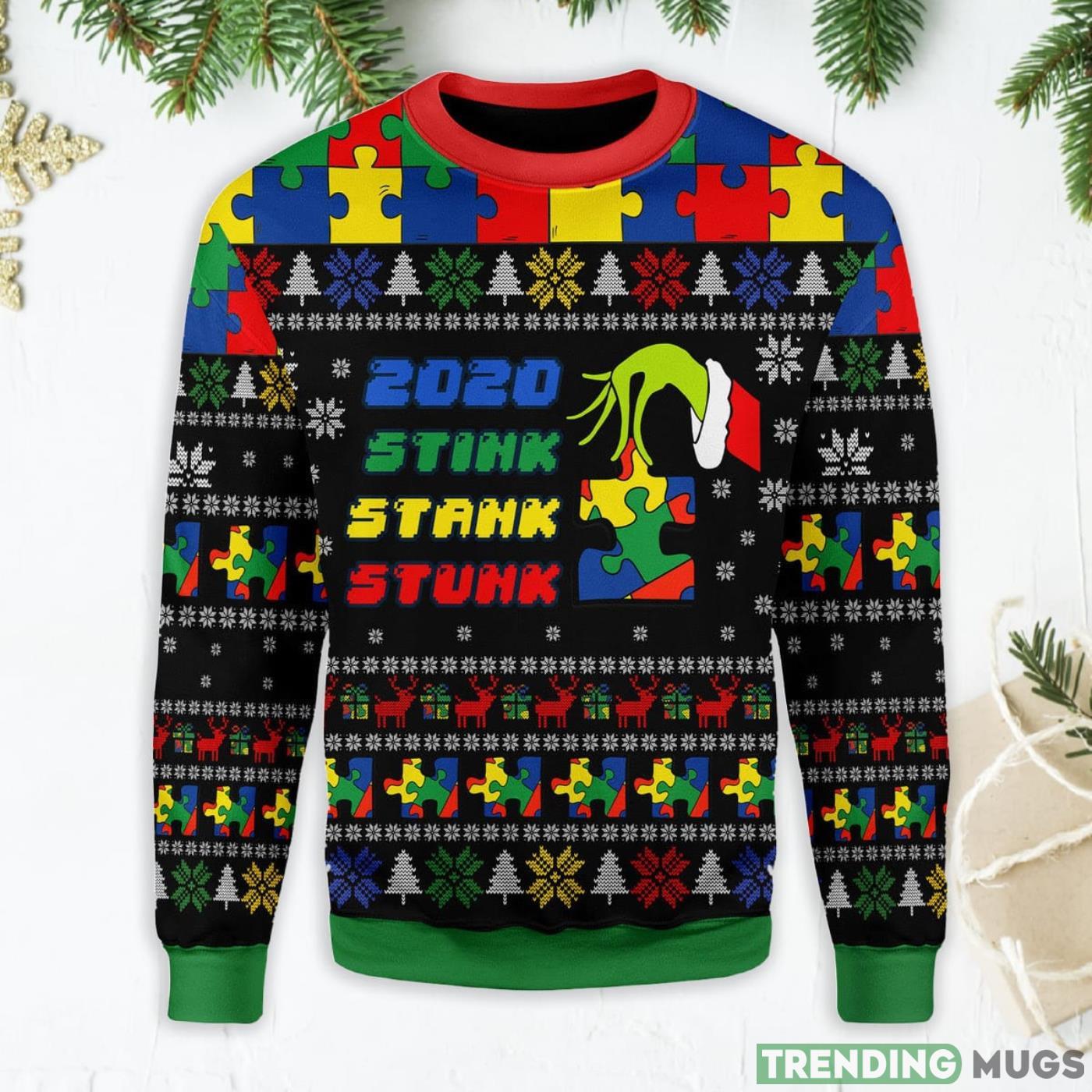 Stink Stank Stunk Autism Ugly Christmas Sweater Product Photo 1 Stink Stank Stunk Autism Ugly Christmas Sweater Product Photo 1