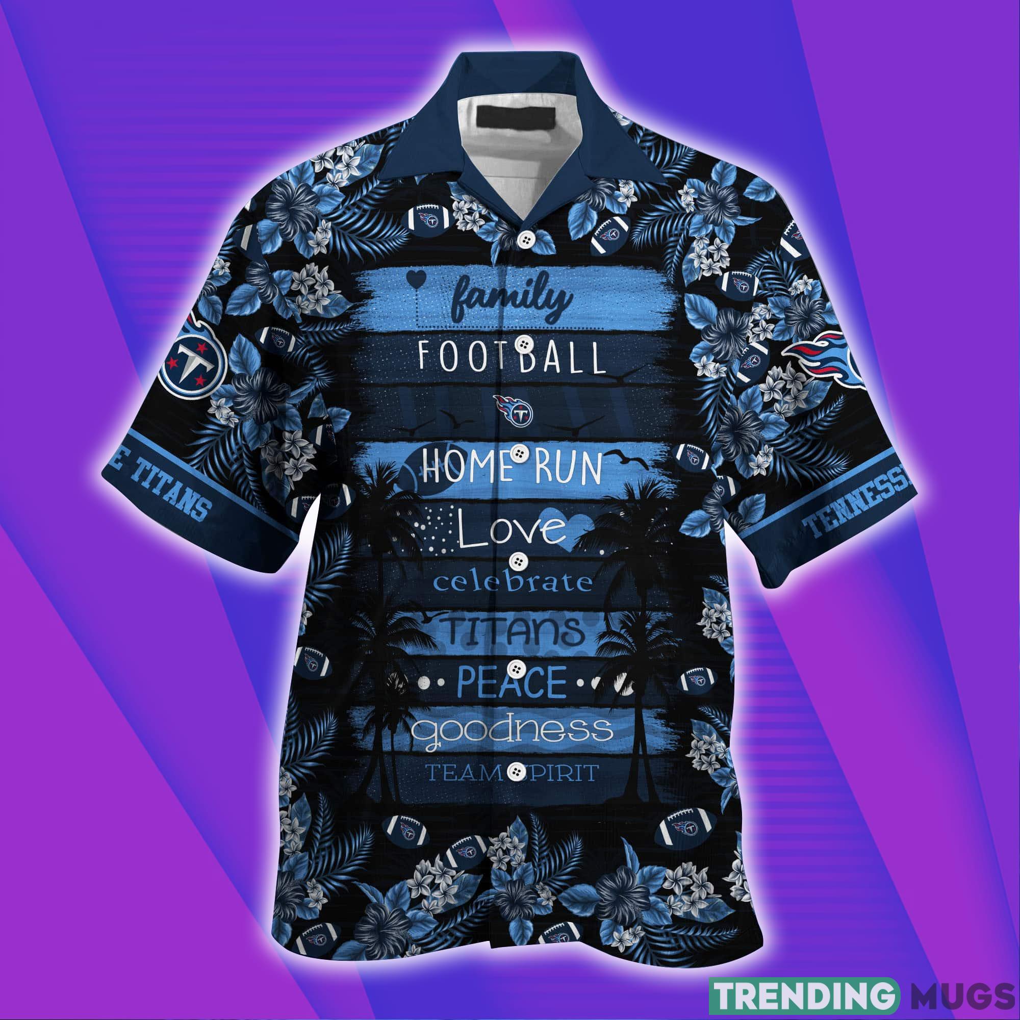 Tennessee Titans NFL Family & Football Short Sleeves Hawaiian Shirt Hawaiian Shirt Tennessee Titans NFL Family & Football Short Sleeves Hawaiian Shirt Hawaiian Shirt