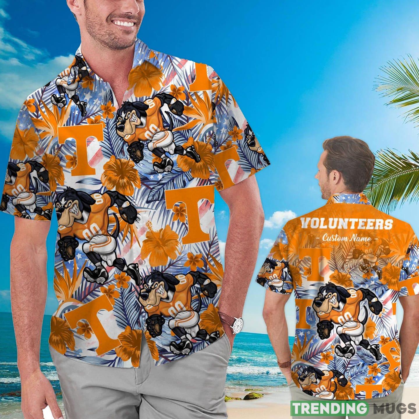 Tennessee Volunteers Tropical Floral Custom Name Aloha Hawaiian Shirt Product Photo 1 Tennessee Volunteers Tropical Floral Custom Name Aloha Hawaiian Shirt Product Photo 1