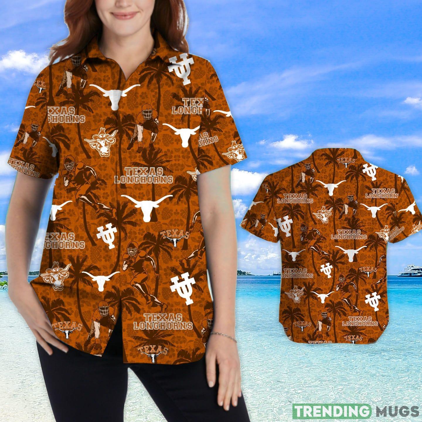 Texas Longhorns Custom Name Tropical Beach Coconut Tree Hawaiian Shirt Hawaiian Shirt Texas Longhorns Custom Name Tropical Beach Coconut Tree Hawaiian Shirt Hawaiian Shirt