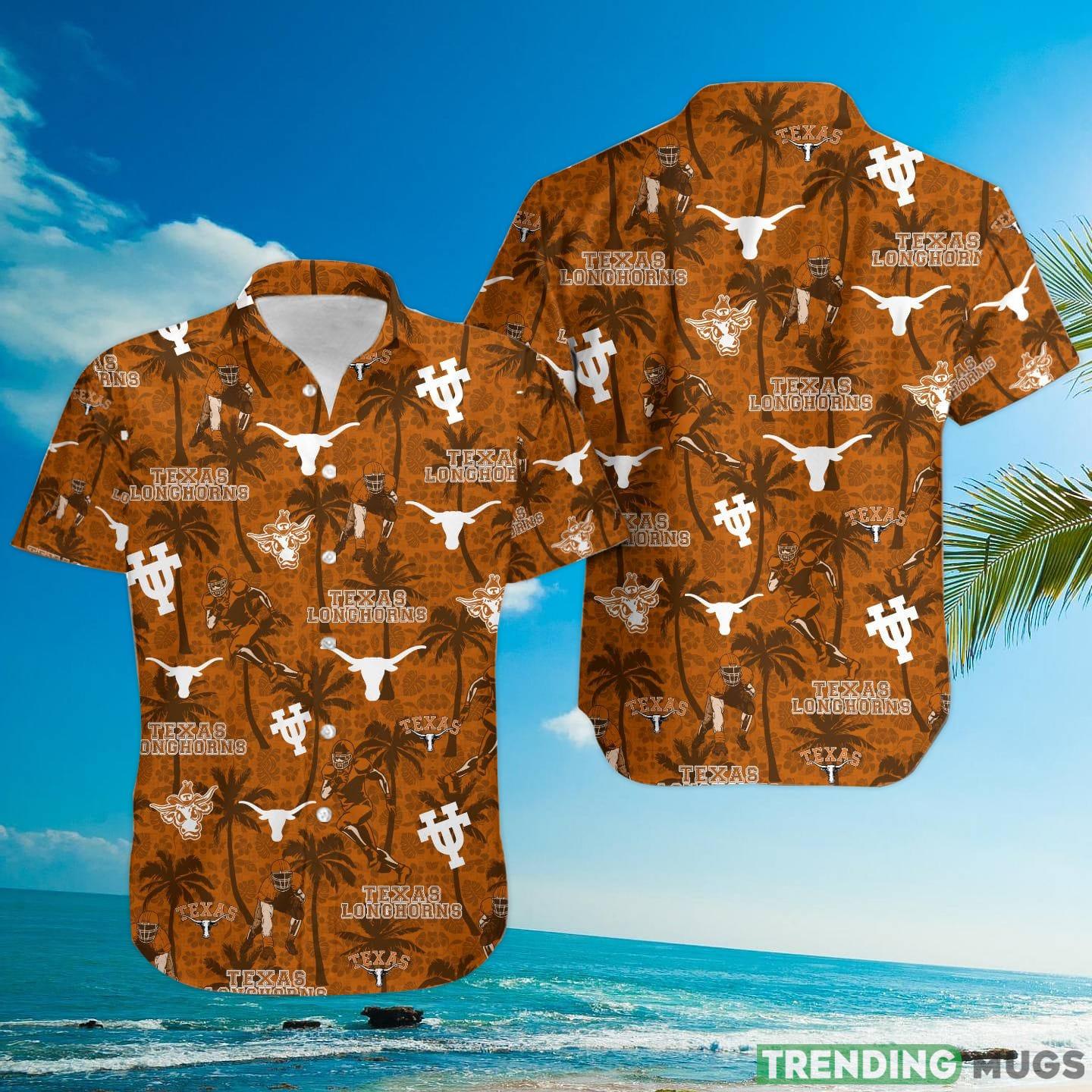 Texas Longhorns Custom Name Tropical Beach Coconut Tree Hawaiian Shirt Hawaiian Shirt Texas Longhorns Custom Name Tropical Beach Coconut Tree Hawaiian Shirt Hawaiian Shirt